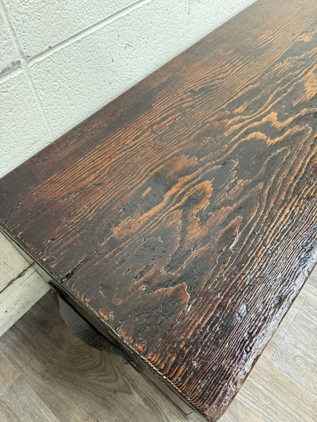Antique Primitive Painted Pine Blanket Chest Trunk