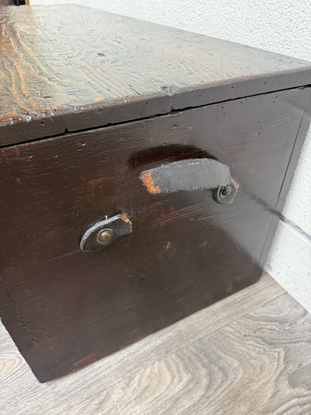 Antique Primitive Painted Pine Blanket Chest Trunk