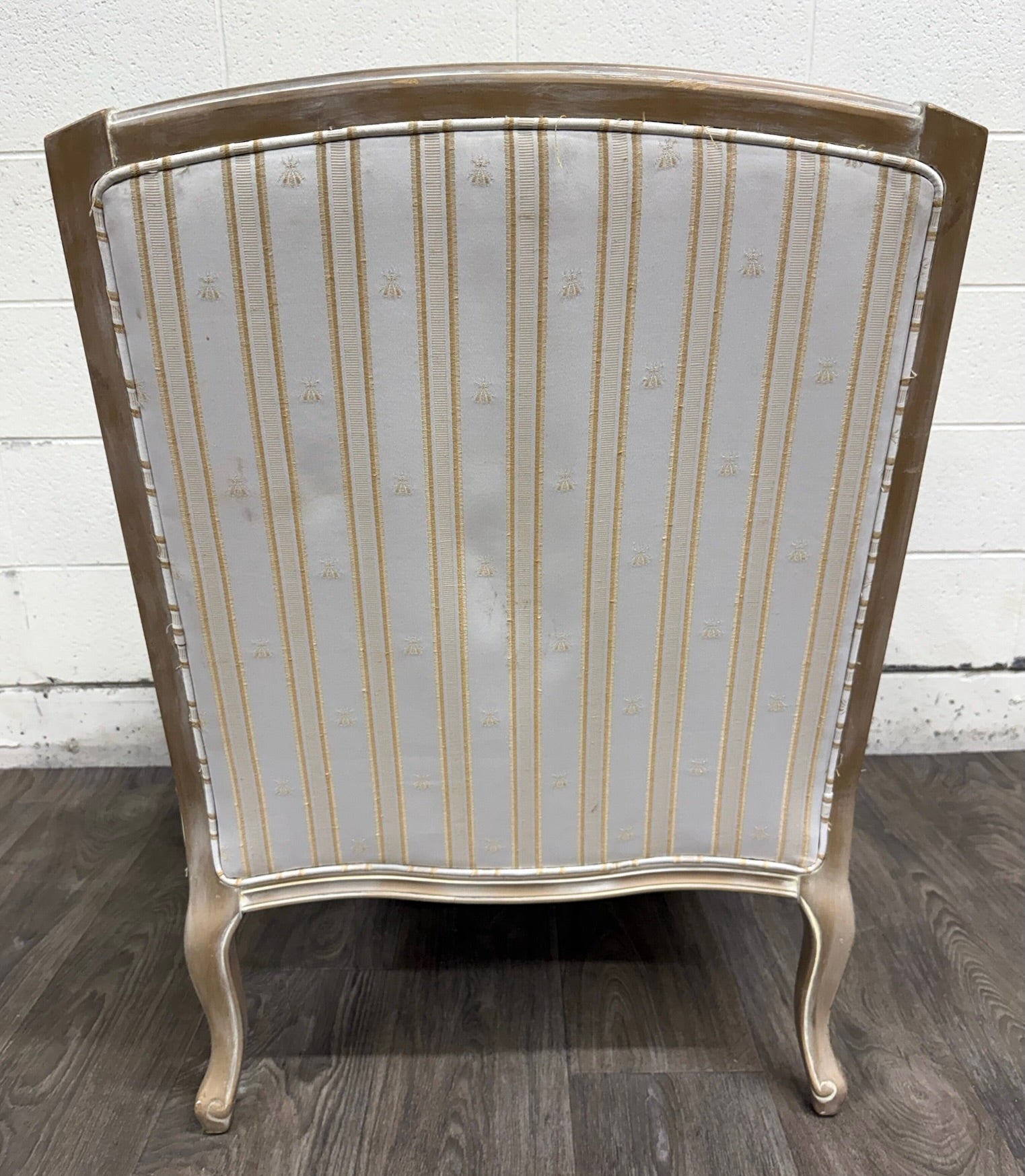 Vintage Sam Moore Louis XV Style Bergere Carved Upholstered Lounge Chair