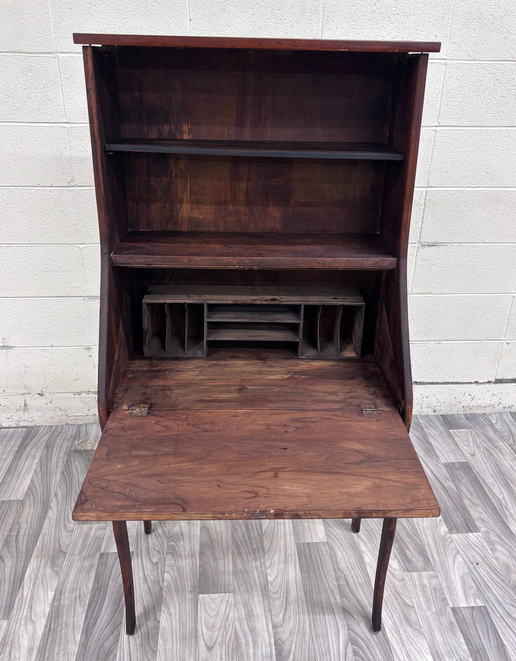 Antique 19th Century Primitive Country Secretary Desk and Bookcase