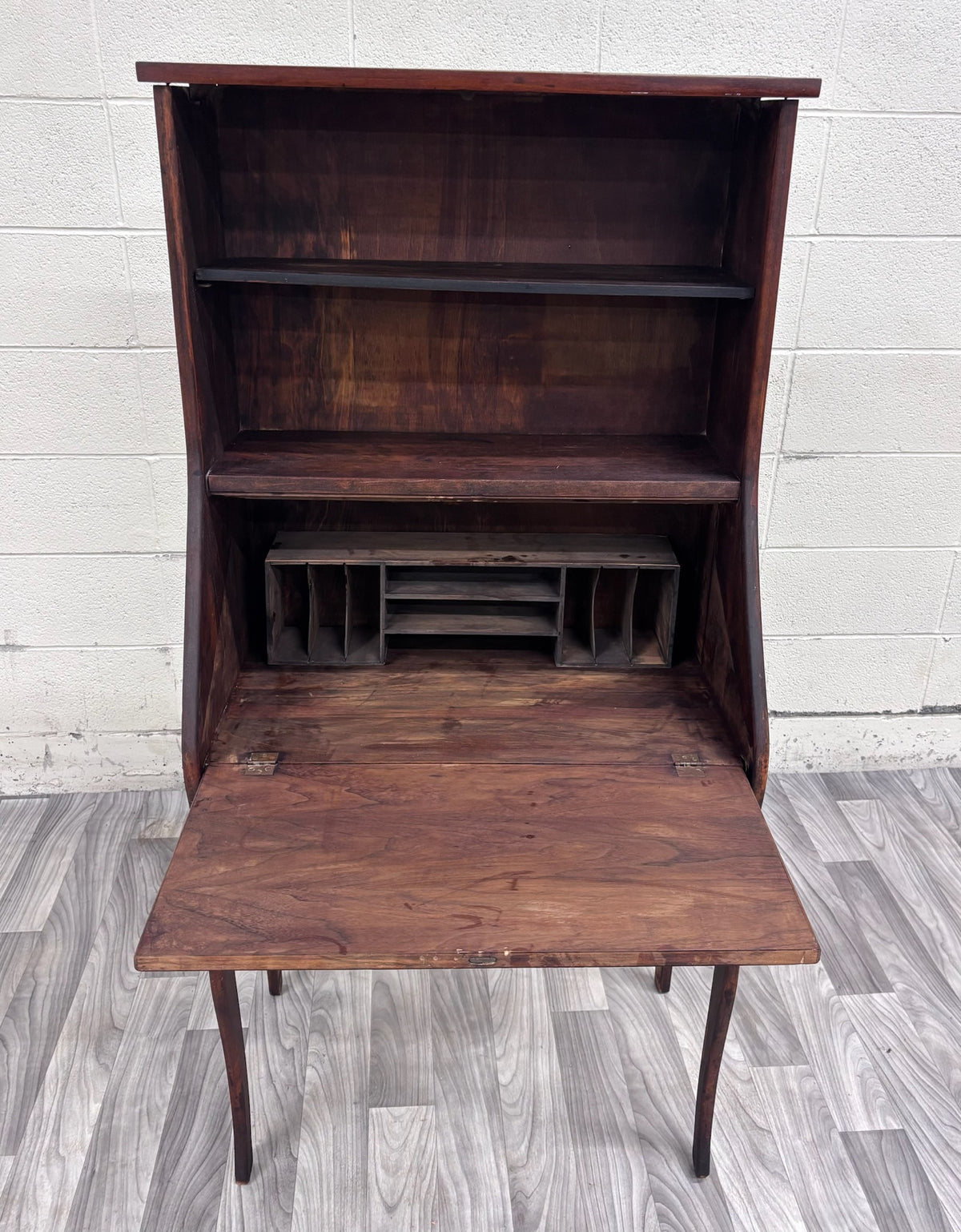 Antique 19th Century Primitive Country Secretary Desk and Bookcase