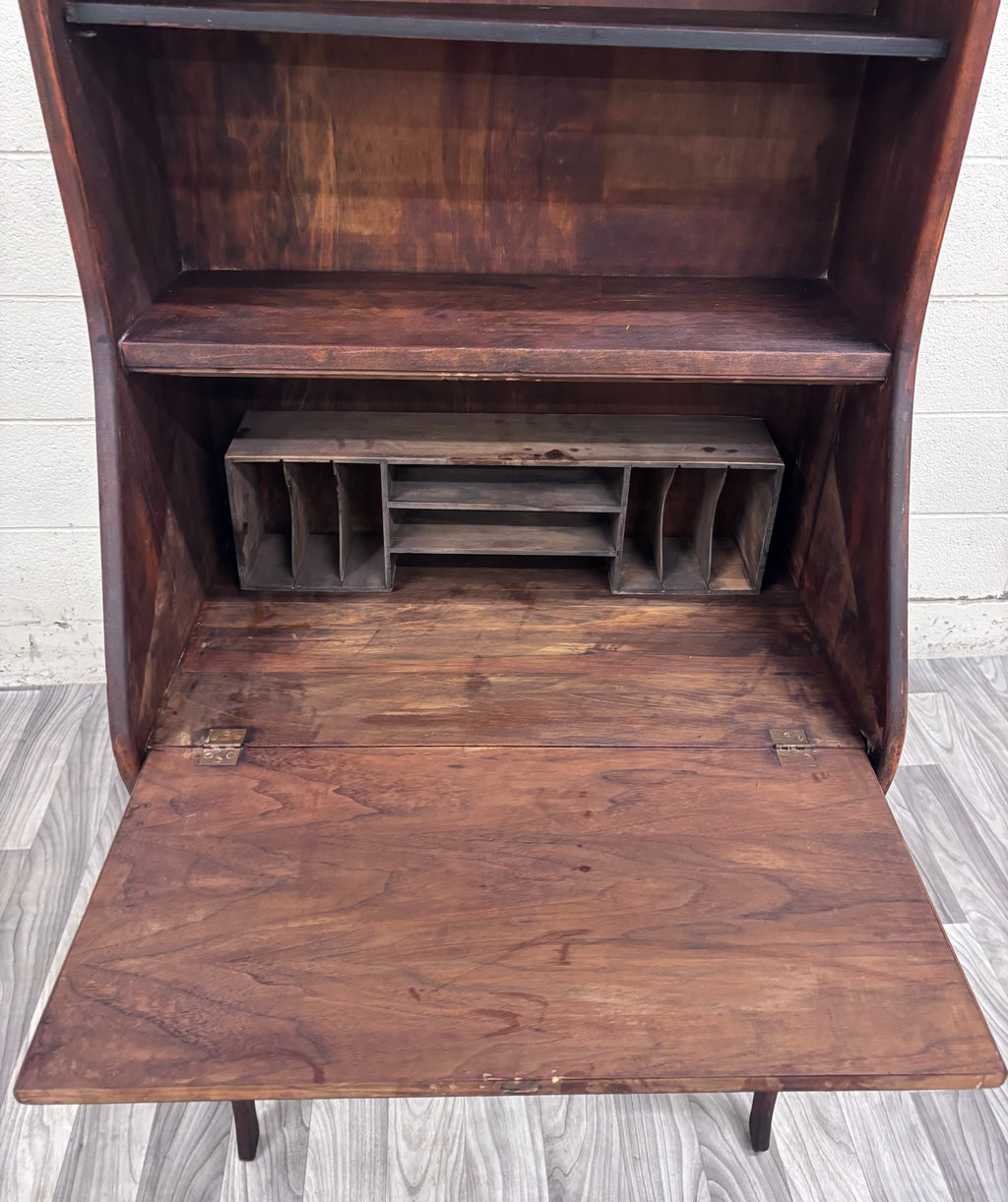 Antique 19th Century Primitive Country Secretary Desk and Bookcase