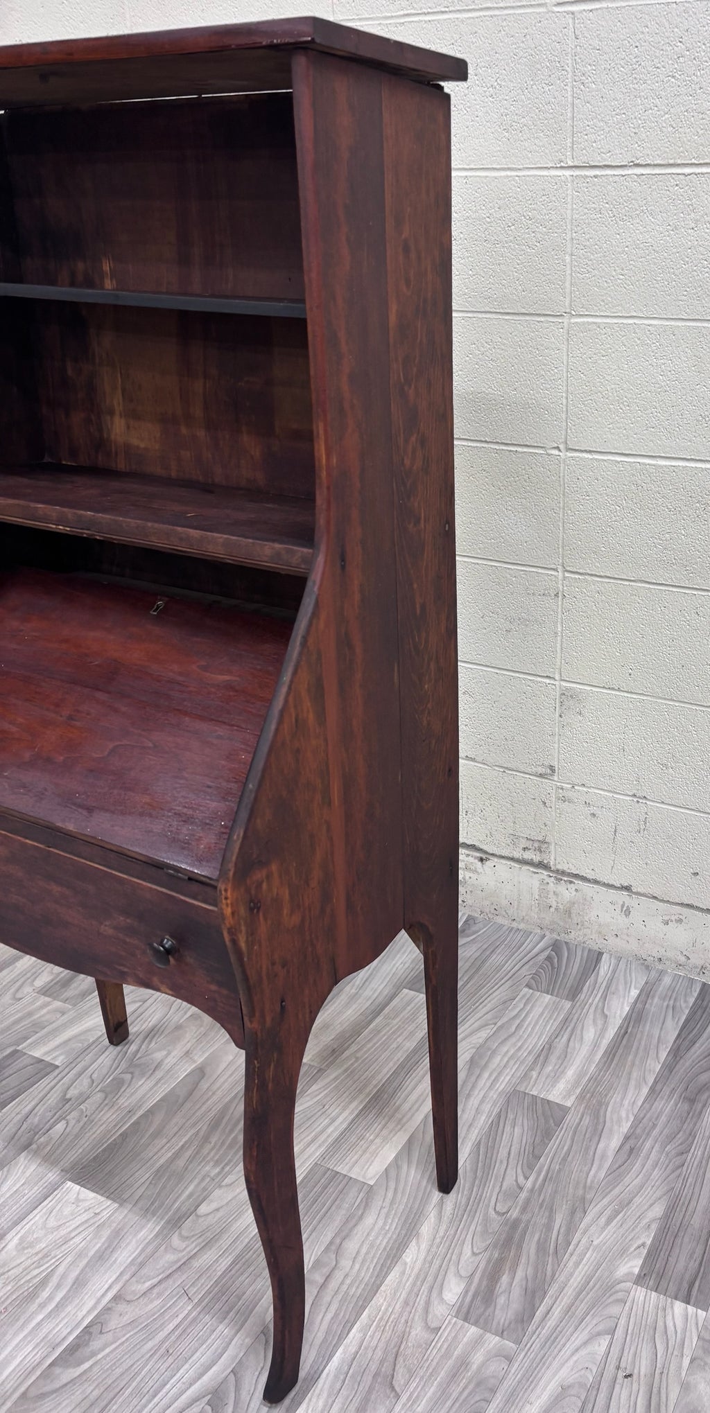 Antique 19th Century Primitive Country Secretary Desk and Bookcase