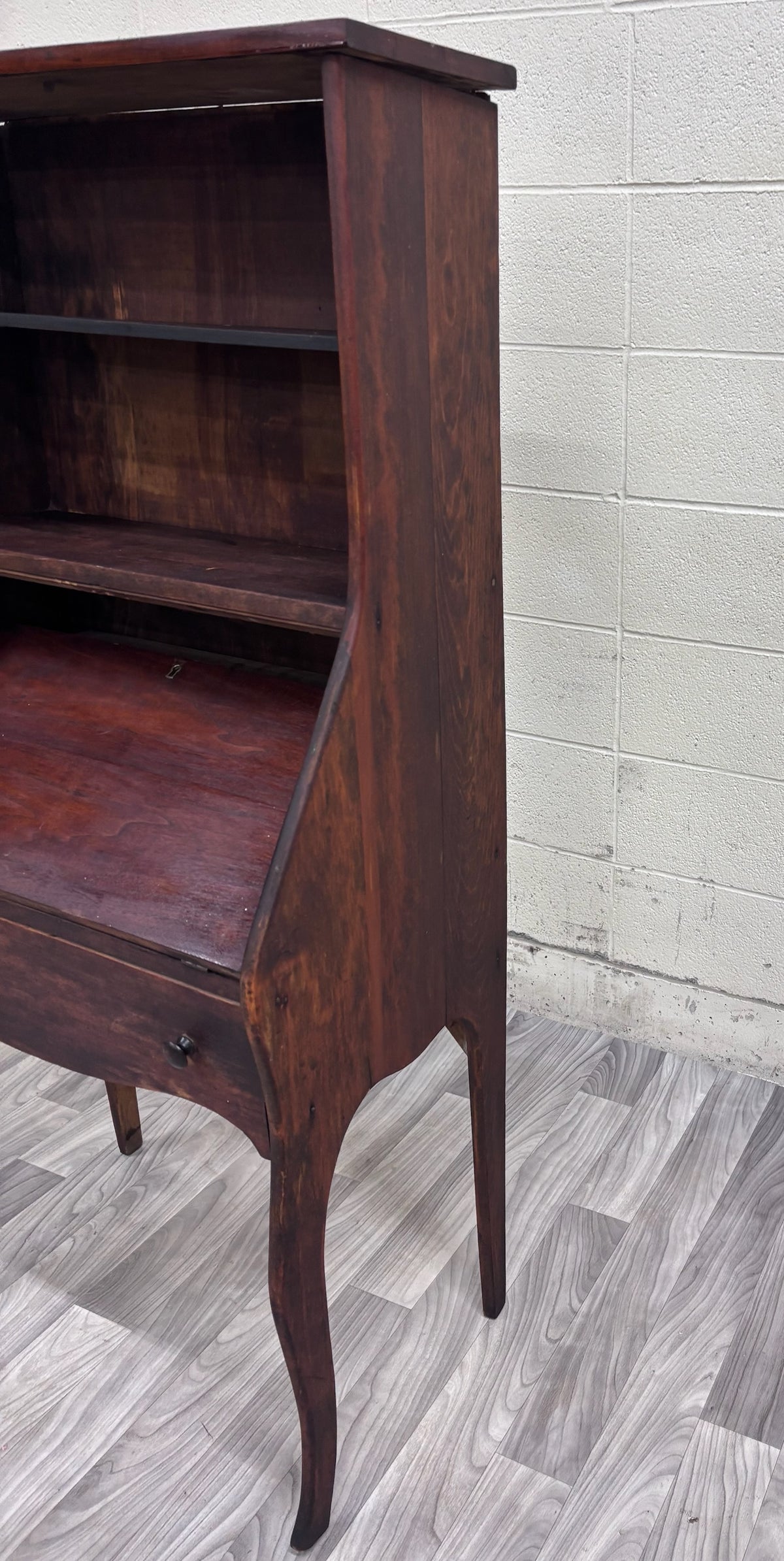 Antique 19th Century Primitive Country Secretary Desk and Bookcase