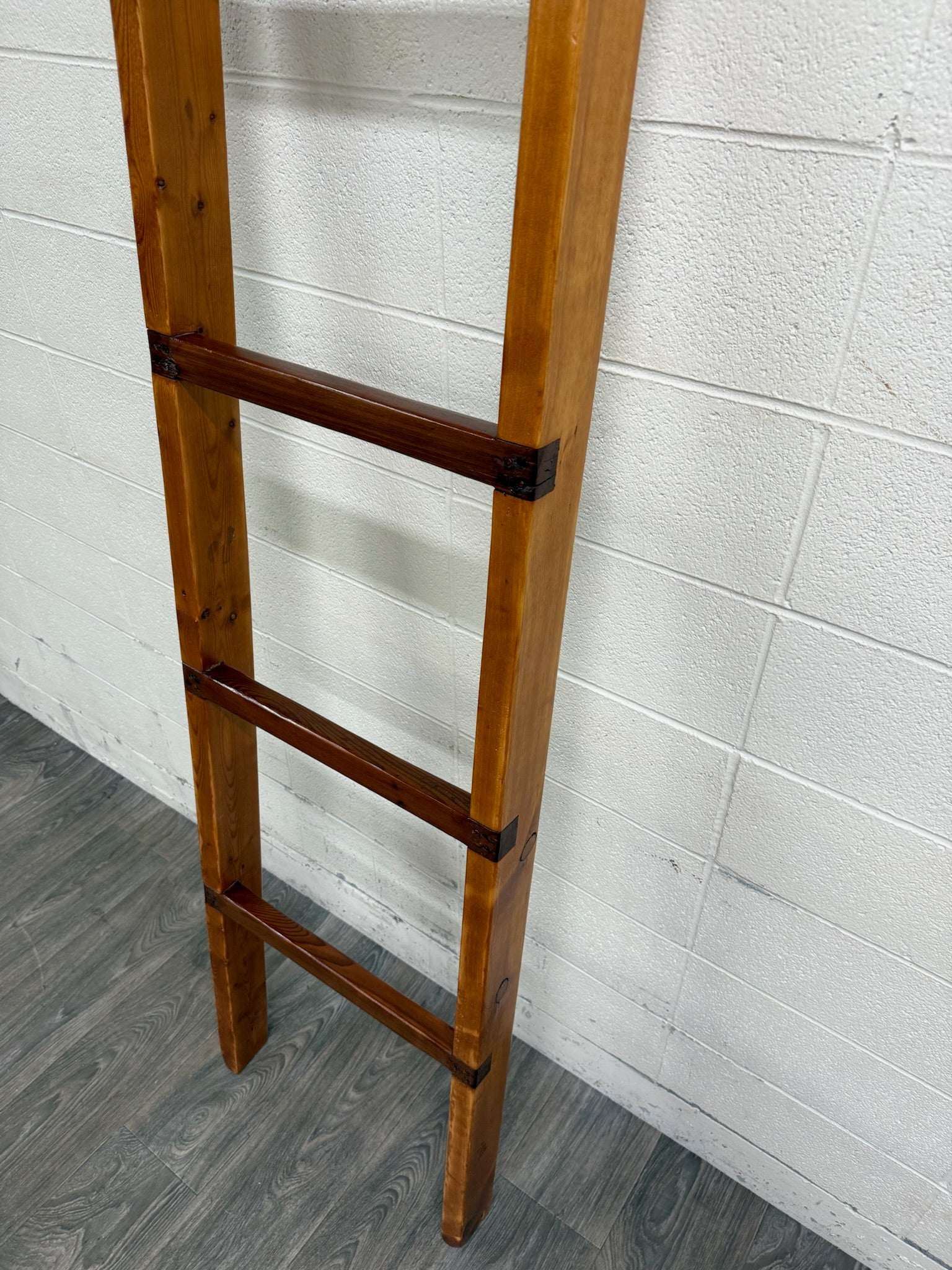 Vintage 86 Inch Solid Pine Blanket Ladder