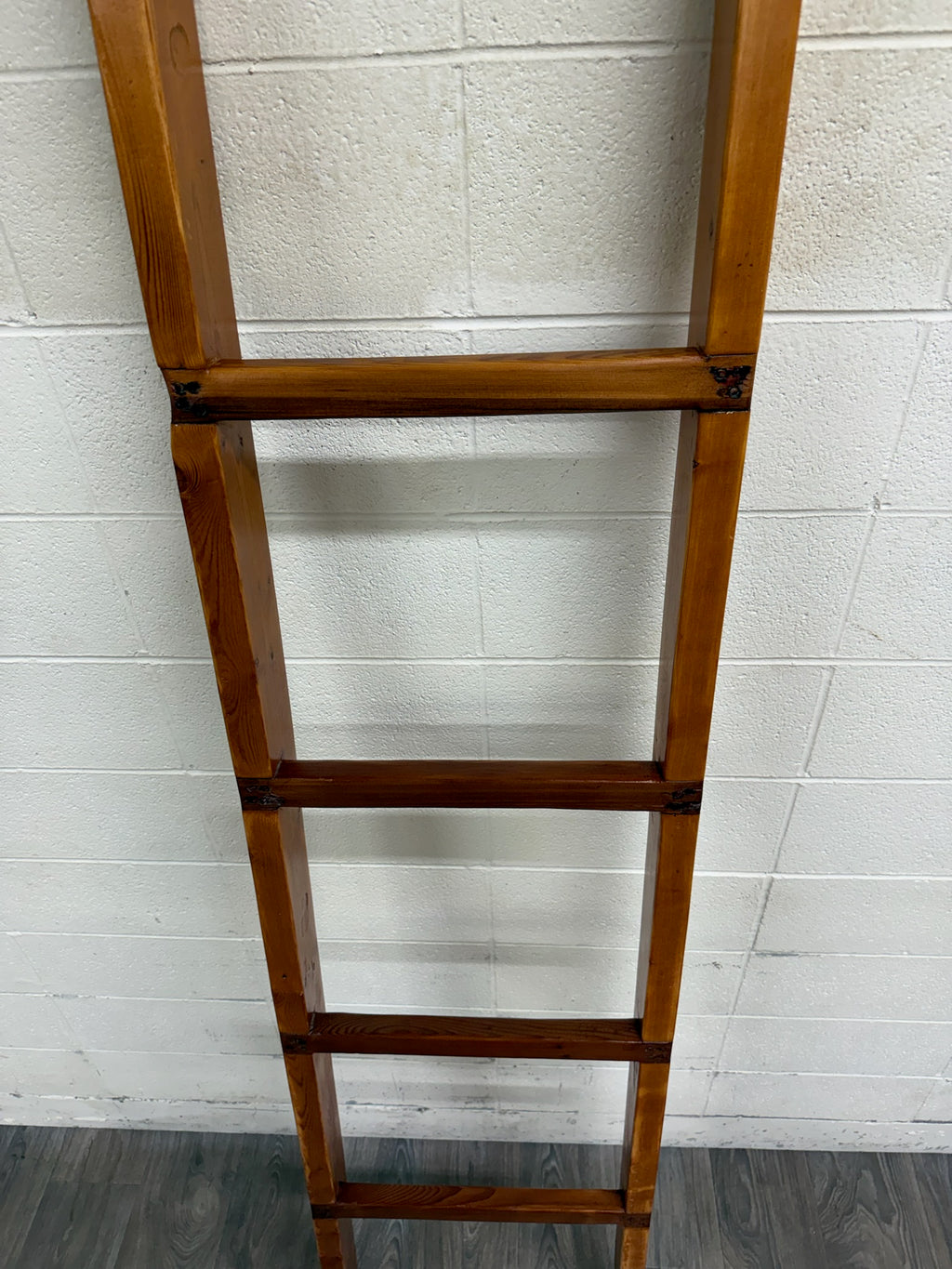 Vintage 86 Inch Solid Pine Blanket Ladder