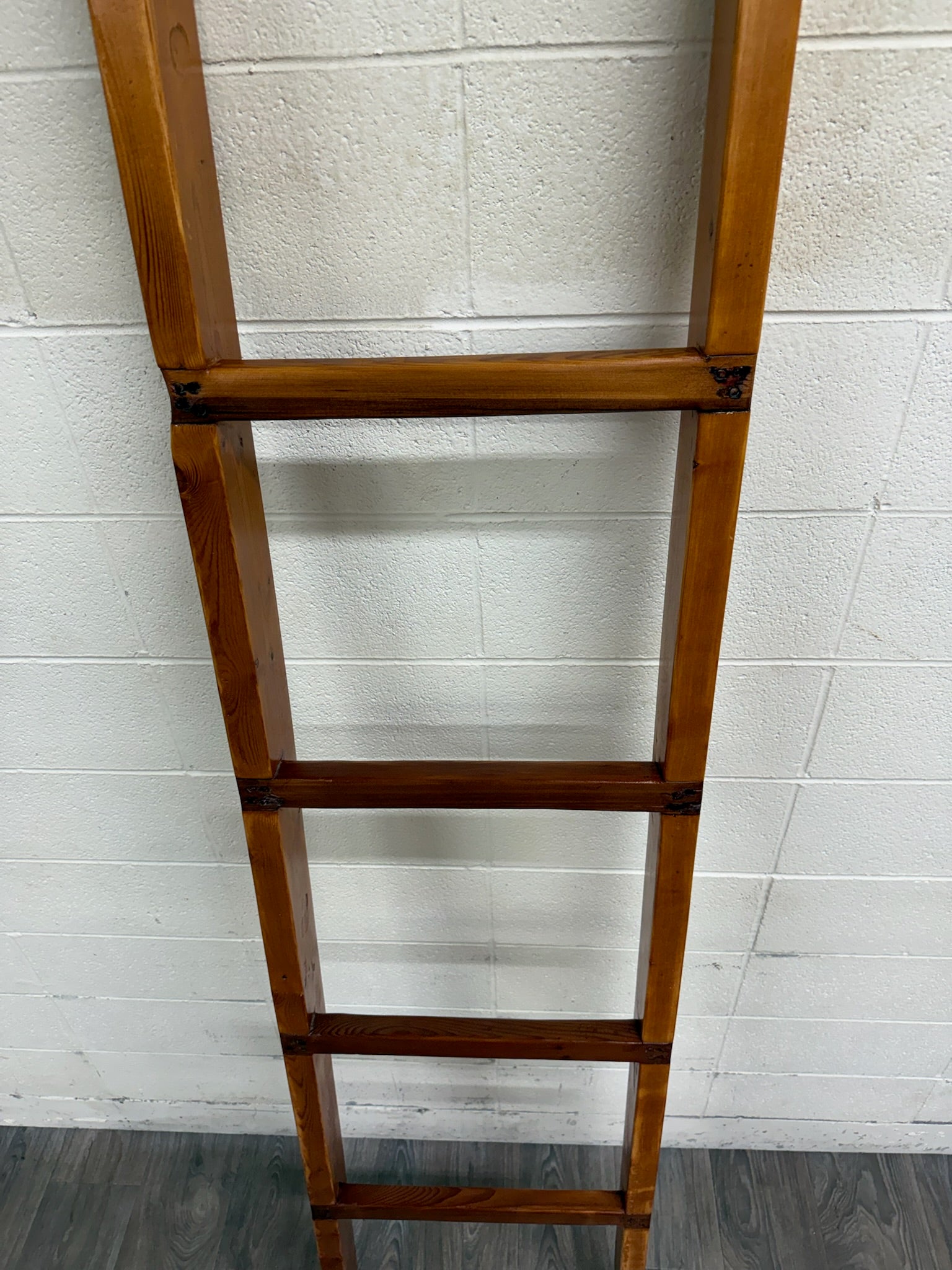 Vintage 86 Inch Solid Pine Blanket Ladder