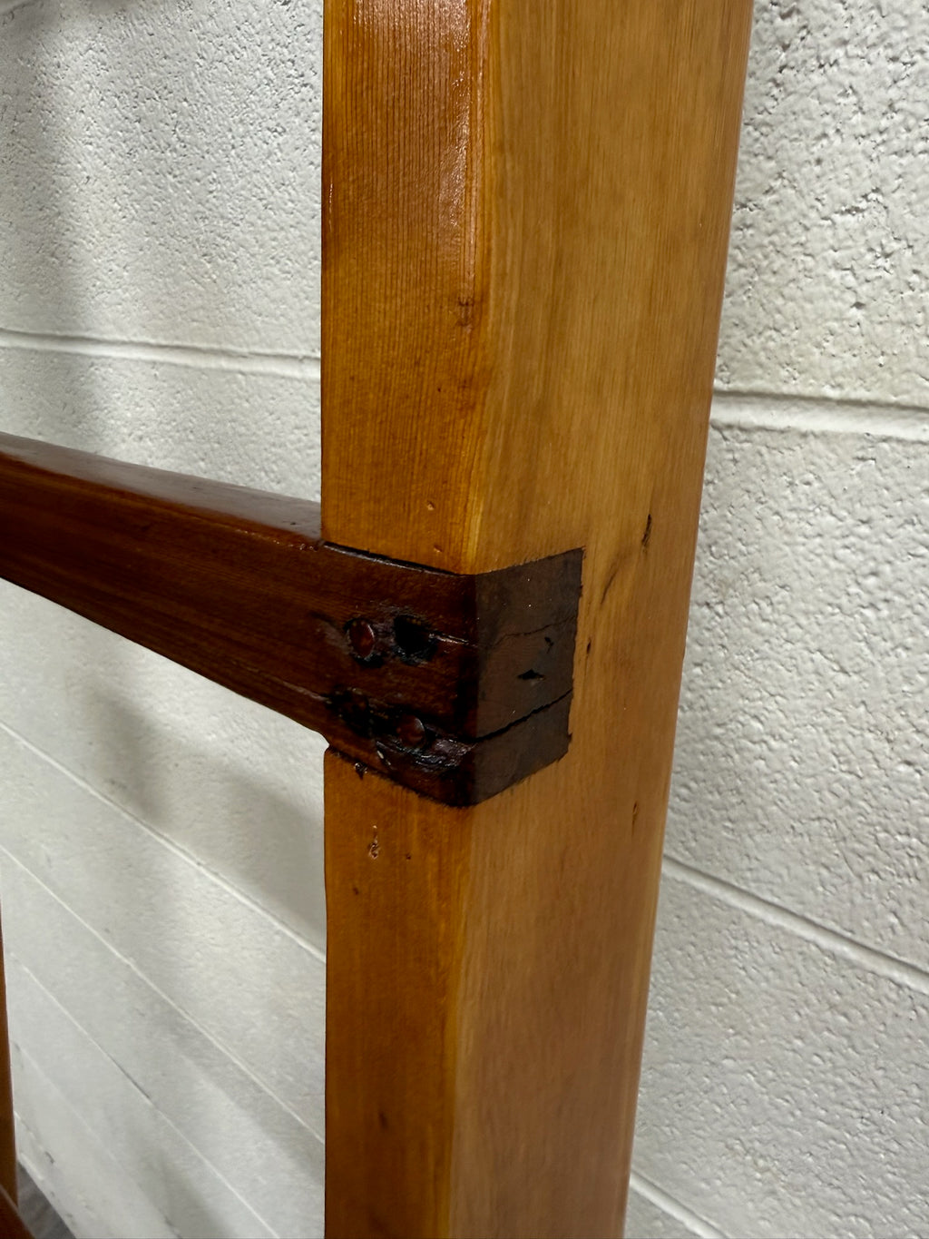 Vintage 86 Inch Solid Pine Blanket Ladder