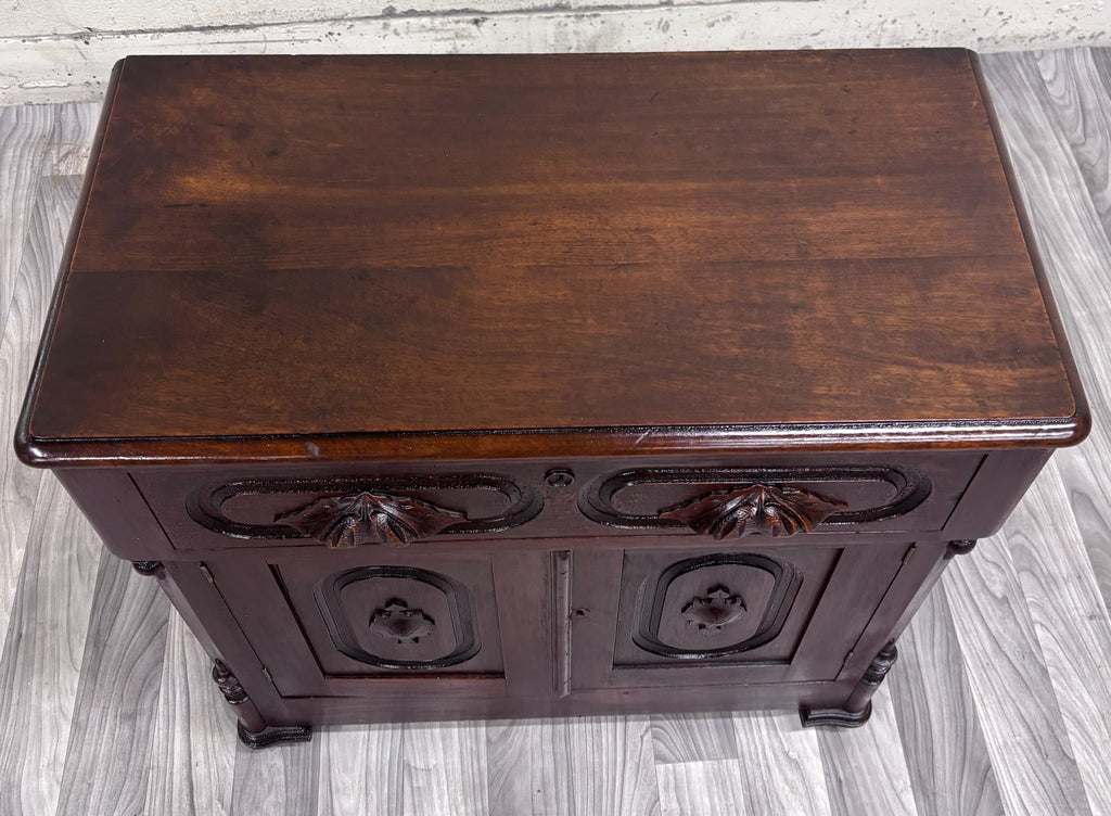 Antique Victorian Eastlake Style Walnut Cupboard Washstand Nightstand