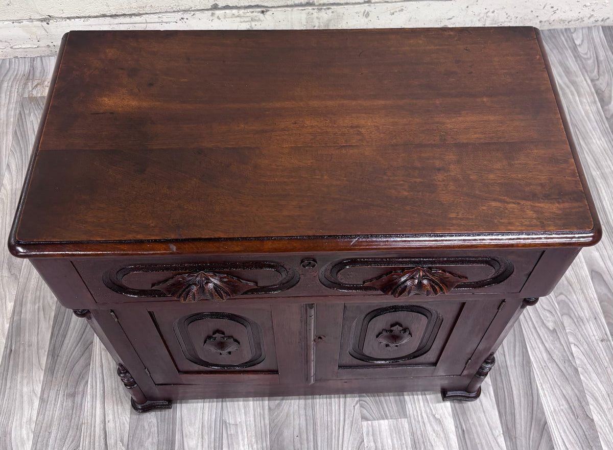 Antique Victorian Eastlake Style Walnut Cupboard Washstand Nightstand