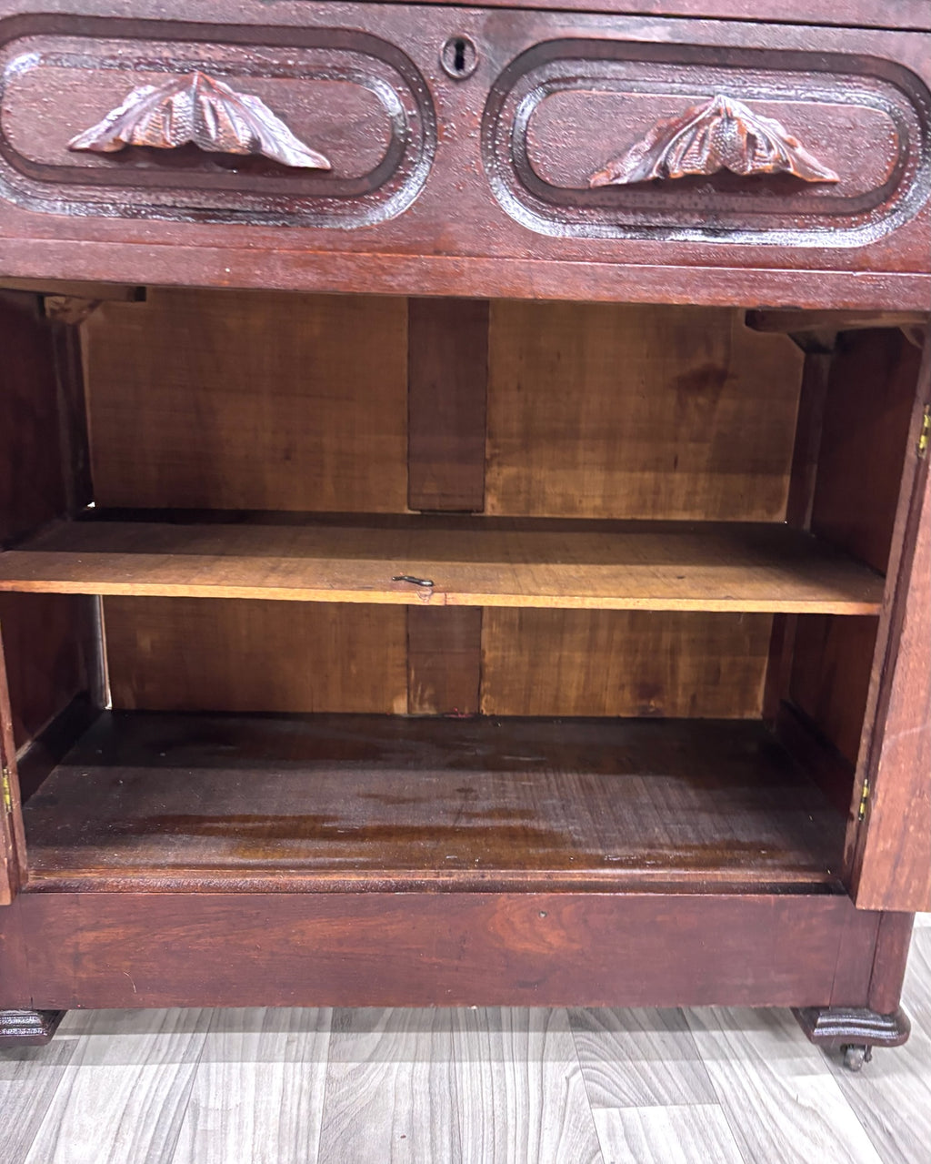 Antique Victorian Eastlake Style Walnut Cupboard Washstand Nightstand