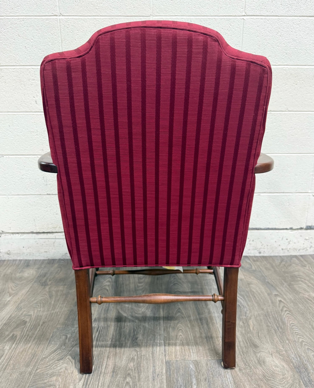 Vintage 1995 Ethan Allen Queen Anne Wingback Lounge Chair with Ottoman