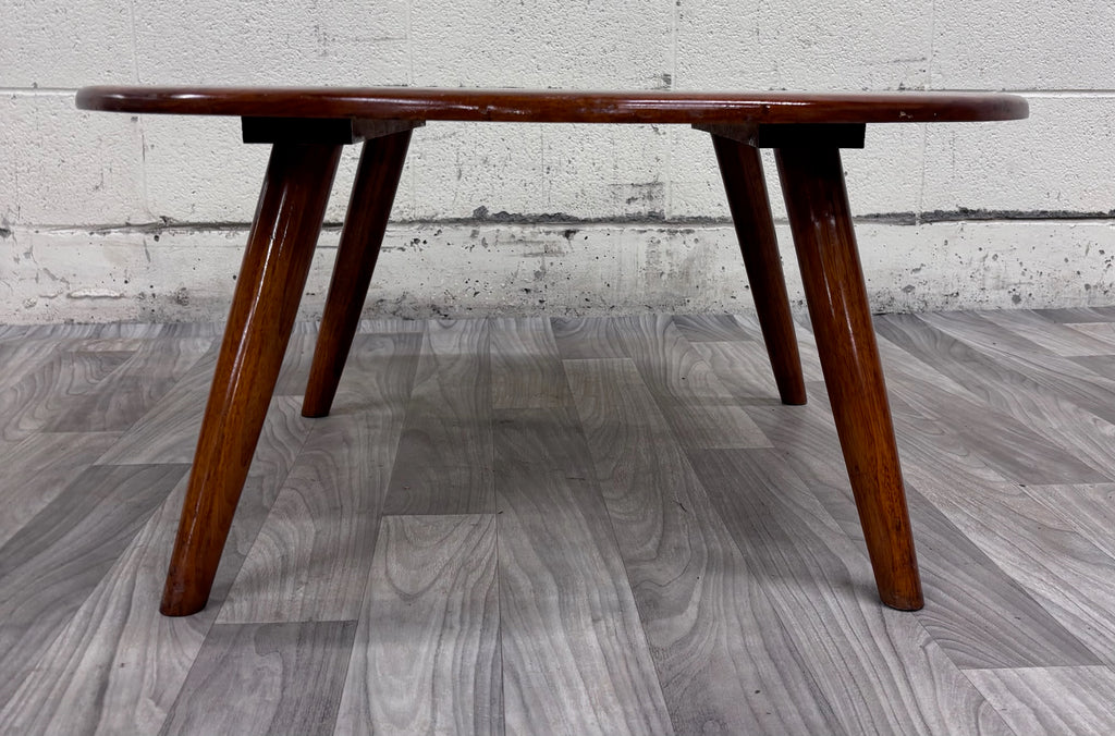 Vintage 1953 Mid Century Modern Round Walnut Coffee Table