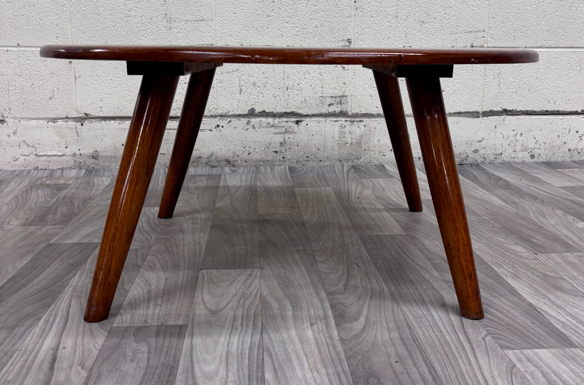 Vintage 1953 Mid Century Modern Round Walnut Coffee Table
