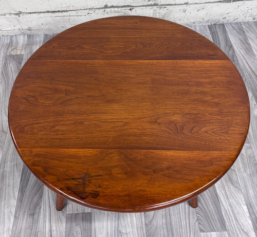 Vintage 1953 Mid Century Modern Round Walnut Coffee Table