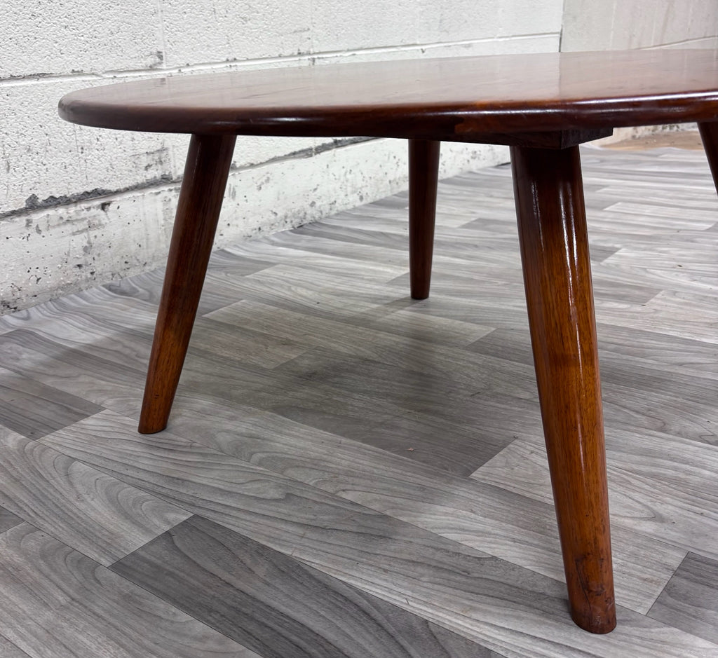 Vintage 1953 Mid Century Modern Round Walnut Coffee Table
