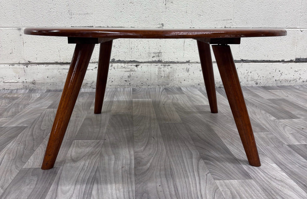 Vintage 1953 Mid Century Modern Round Walnut Coffee Table