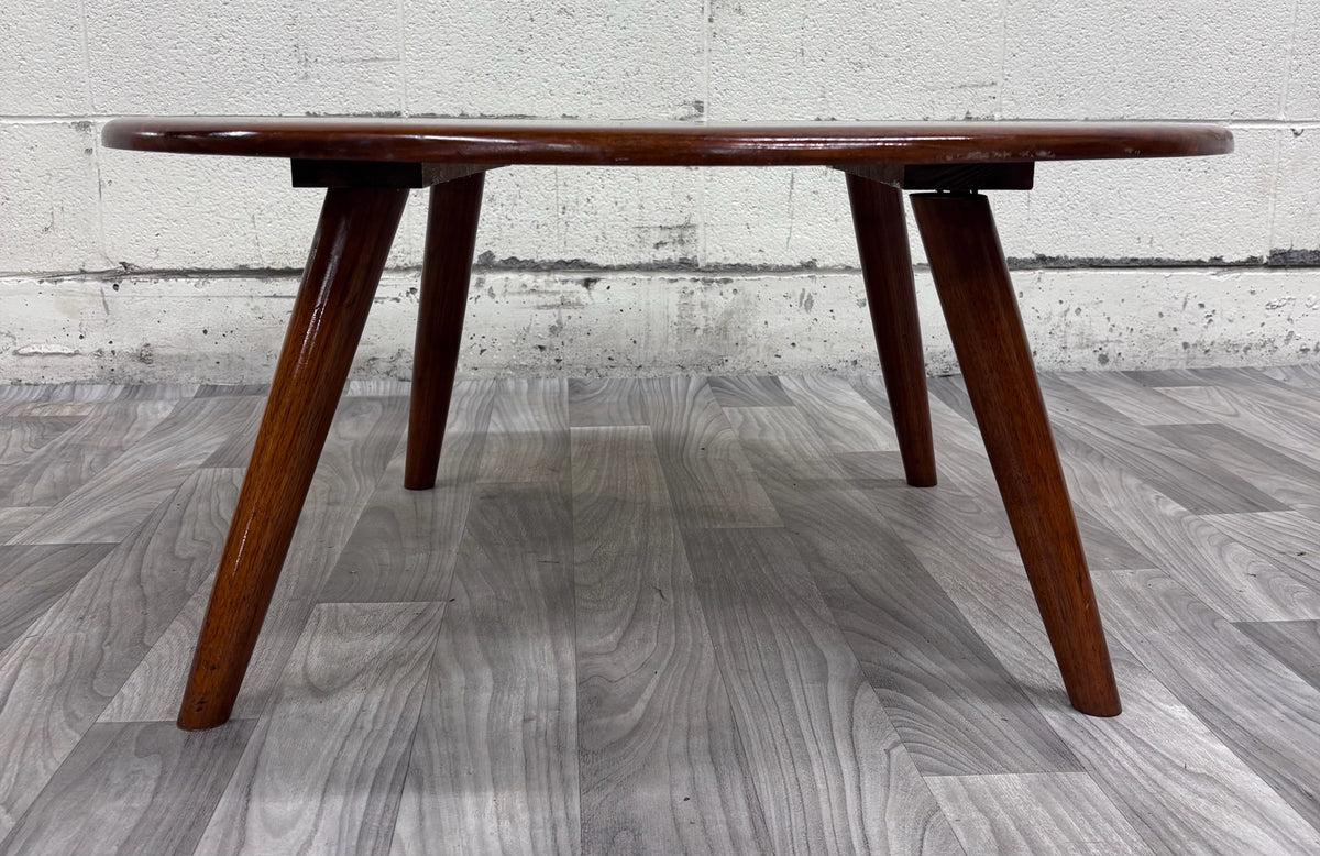 Vintage 1953 Mid Century Modern Round Walnut Coffee Table