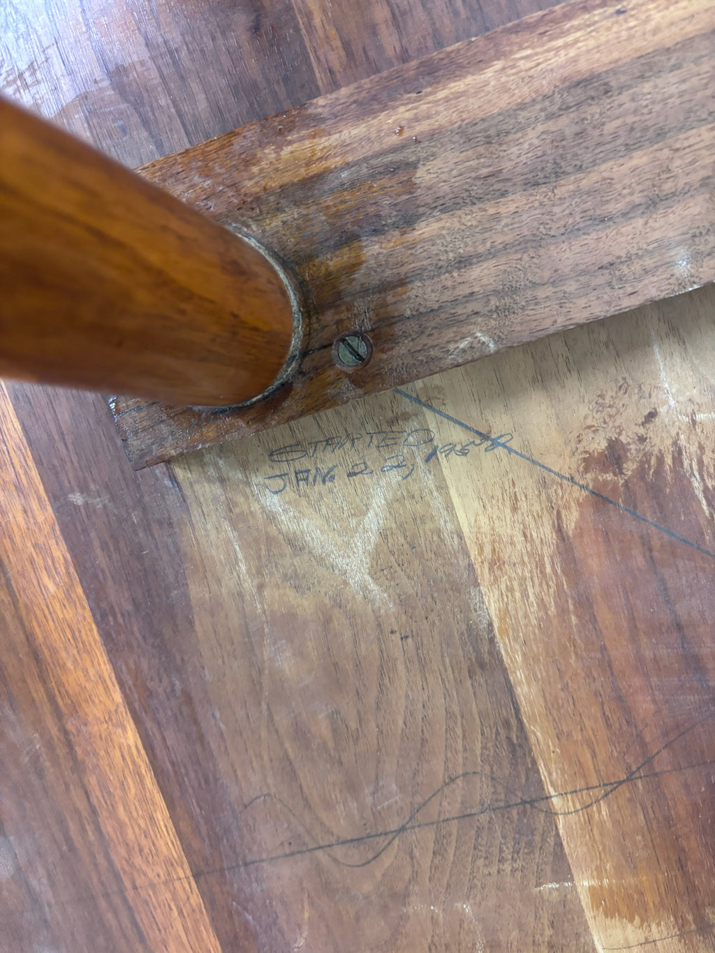 Vintage 1953 Mid Century Modern Round Walnut Coffee Table