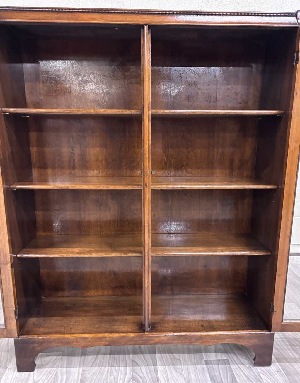 Vintage Georgian Revival Mahogany and Glass Bookcase Display Cabinet