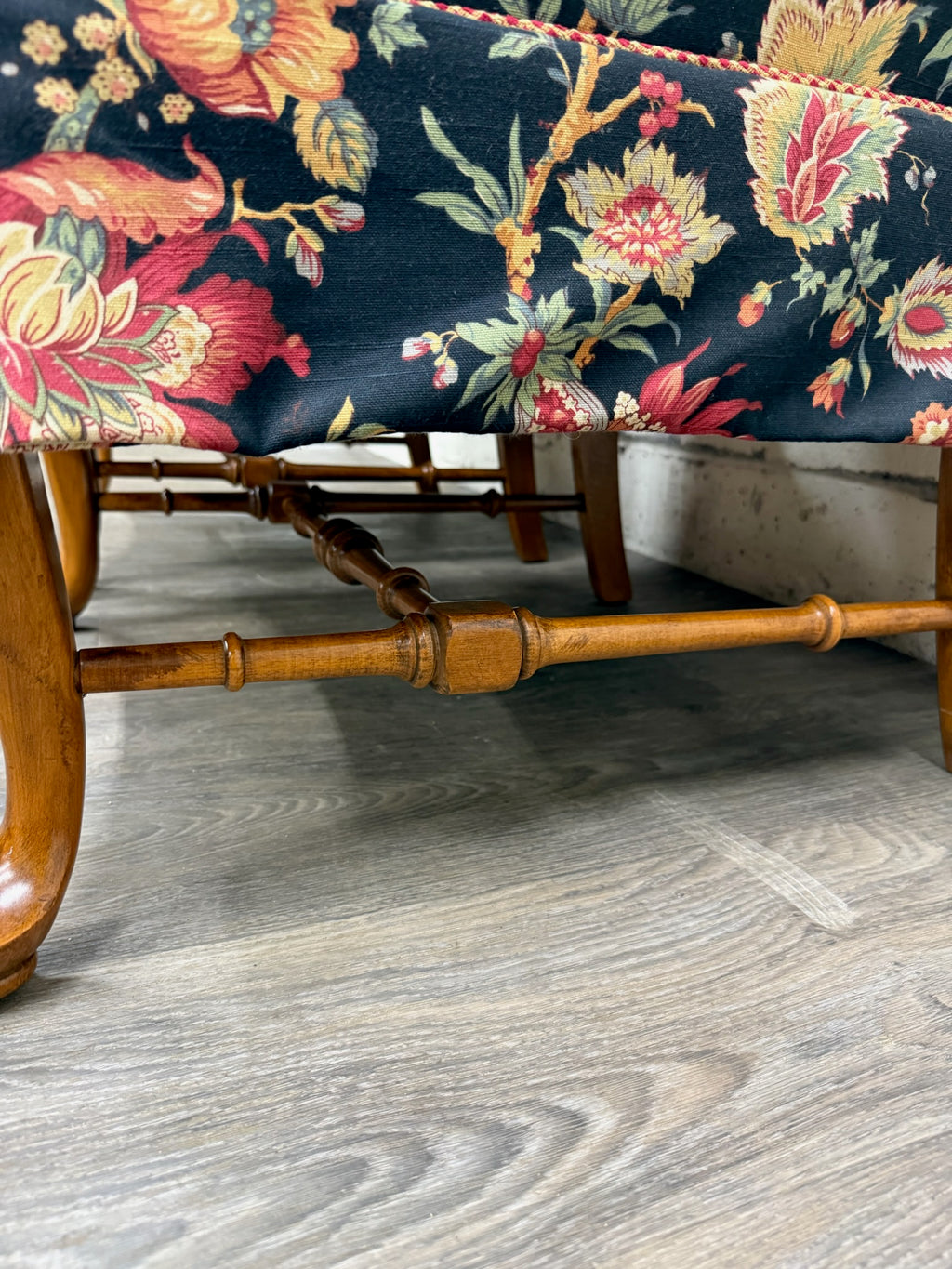 Vintage Queen Anne Style Wingback Lounge Chairs - Pair