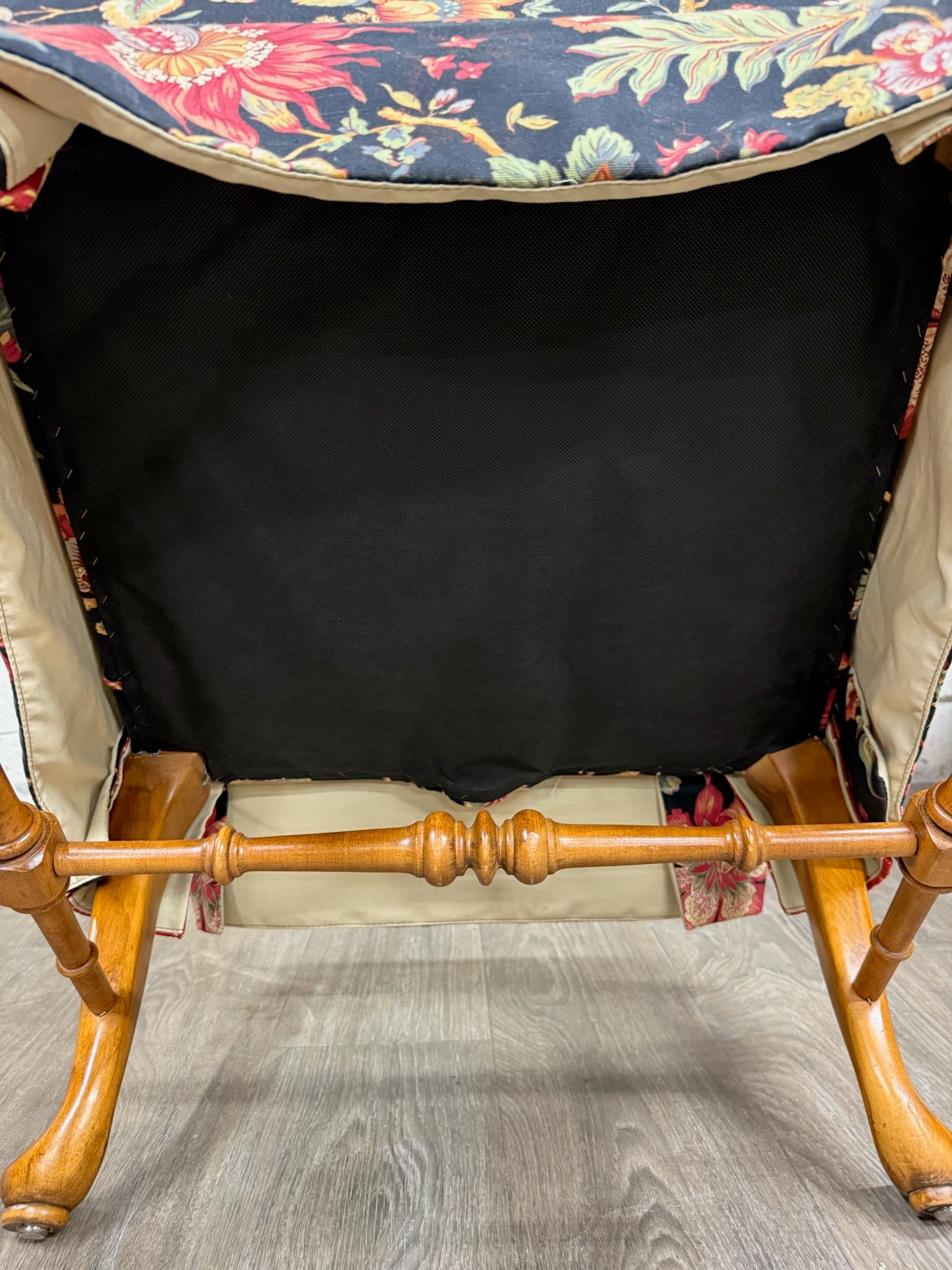 Vintage Queen Anne Style Wingback Lounge Chairs - Pair
