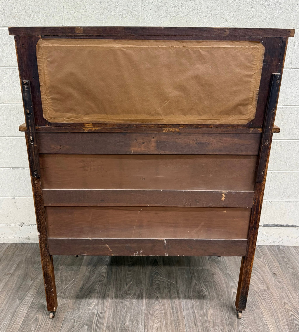 Antique Arts & Crafts Quarter Sawn White Oak Buffet with Beveled Mirror