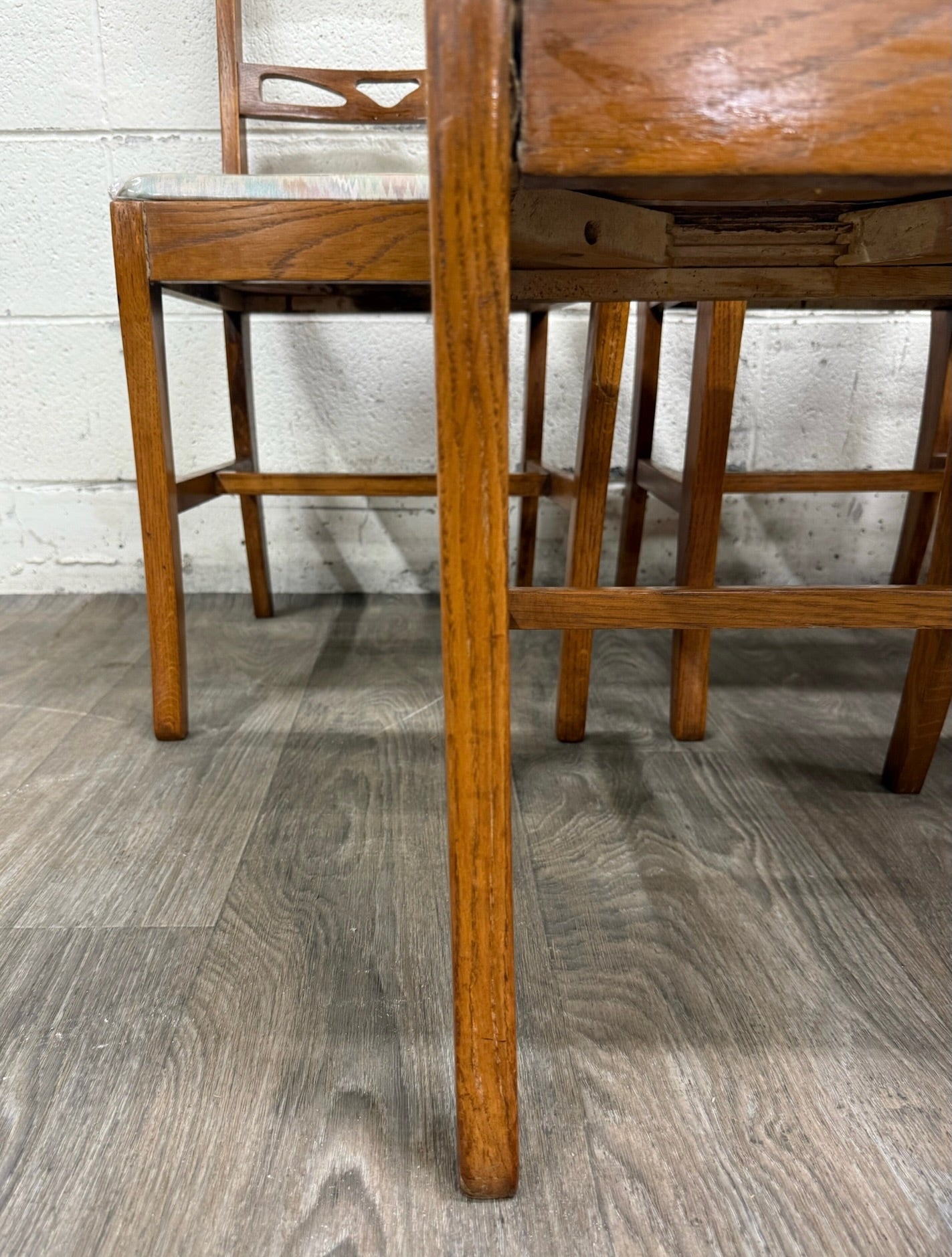 Antique American Quarter Sawn Oak Dining Chairs - Set of 5