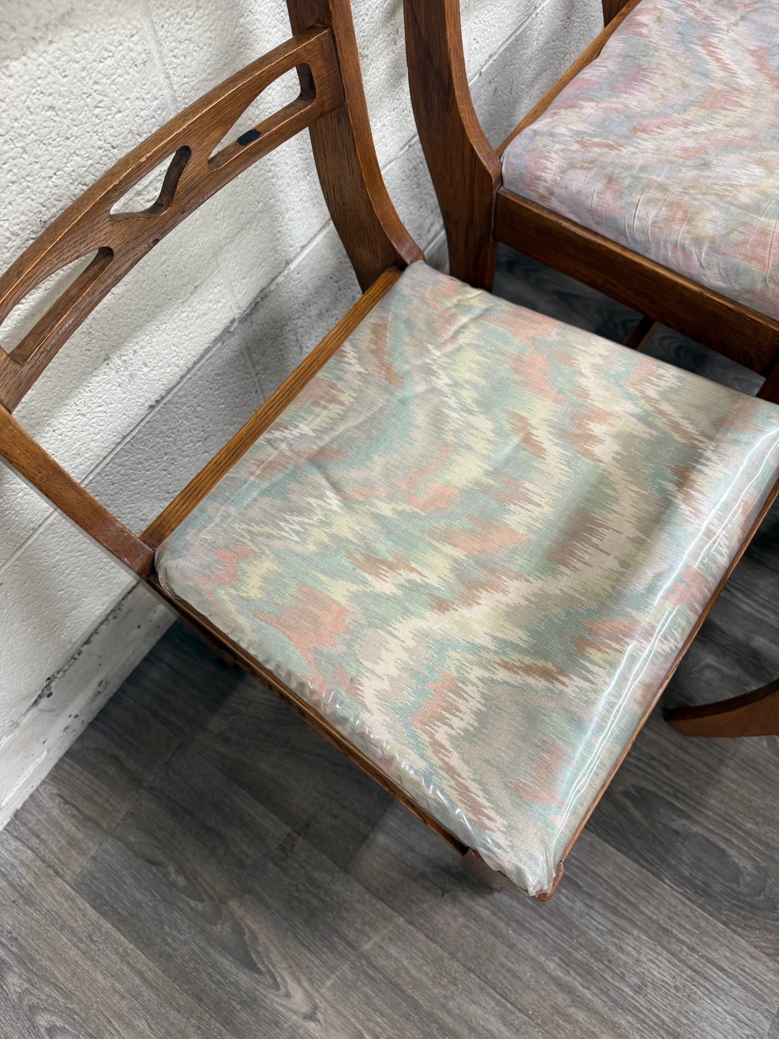 Antique American Quarter Sawn Oak Dining Chairs - Set of 5