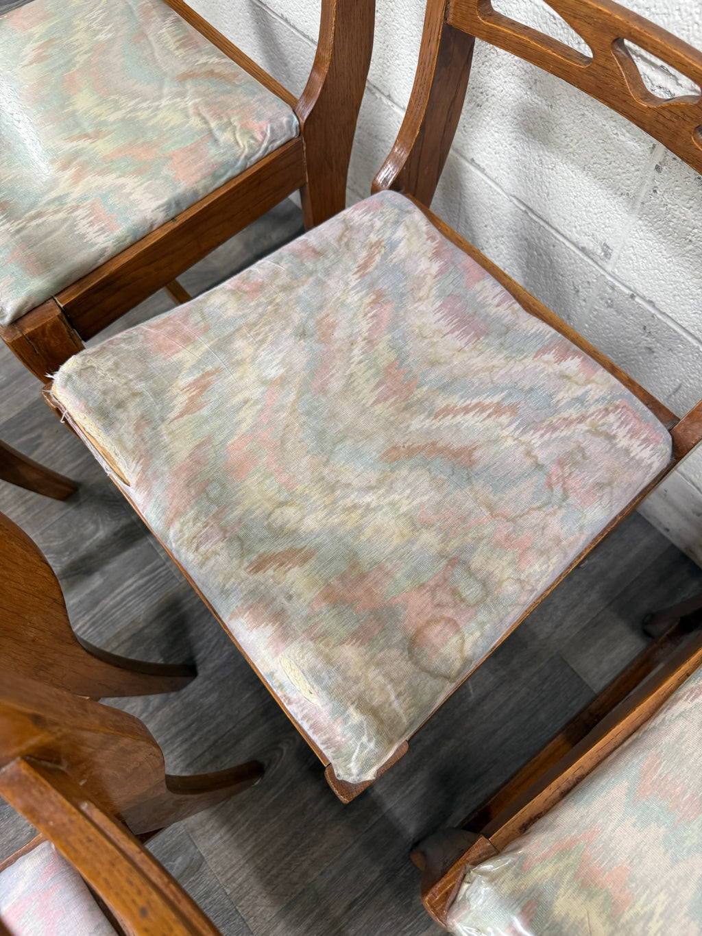 Antique American Quarter Sawn Oak Dining Chairs - Set of 5
