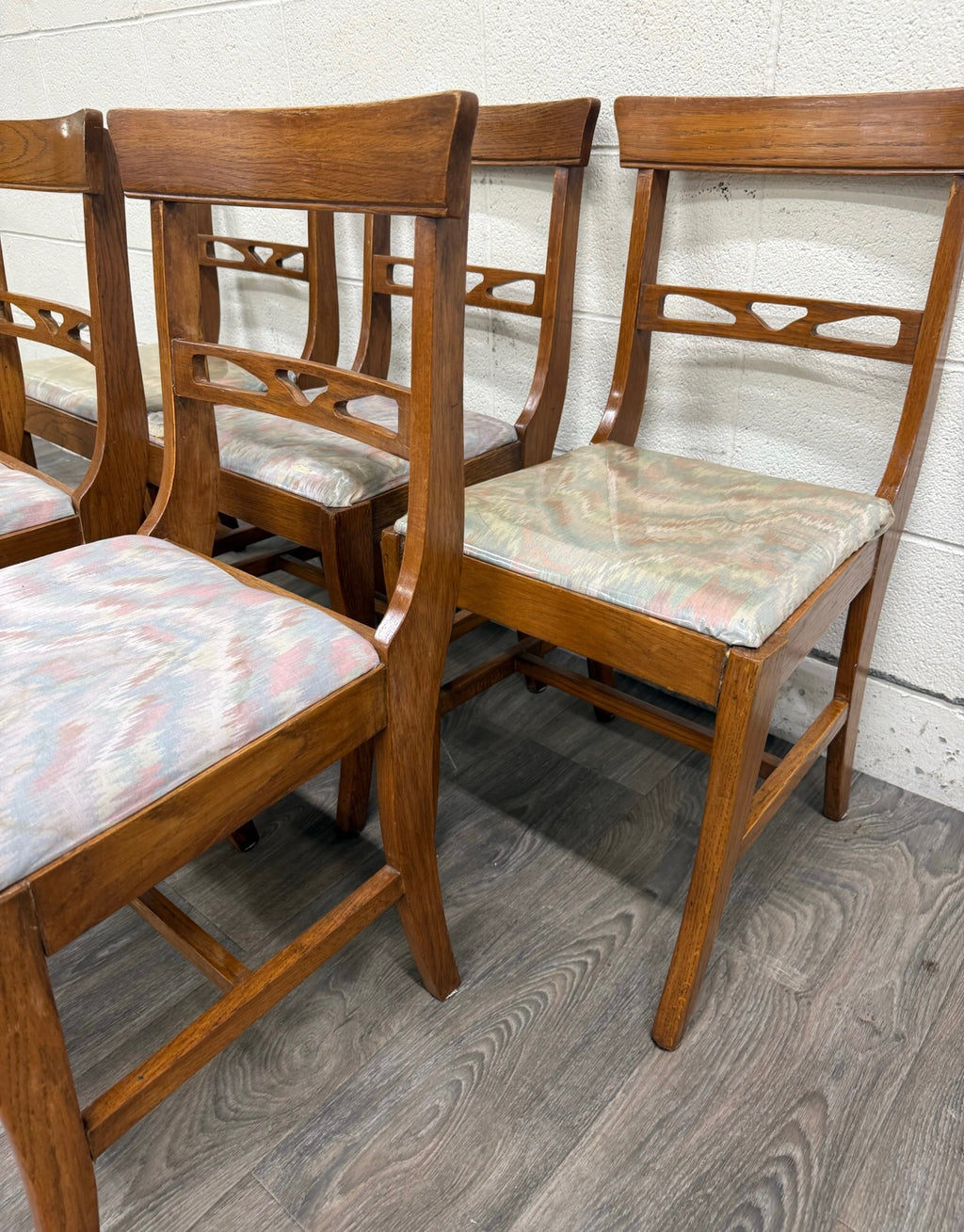 Antique American Quarter Sawn Oak Dining Chairs - Set of 5