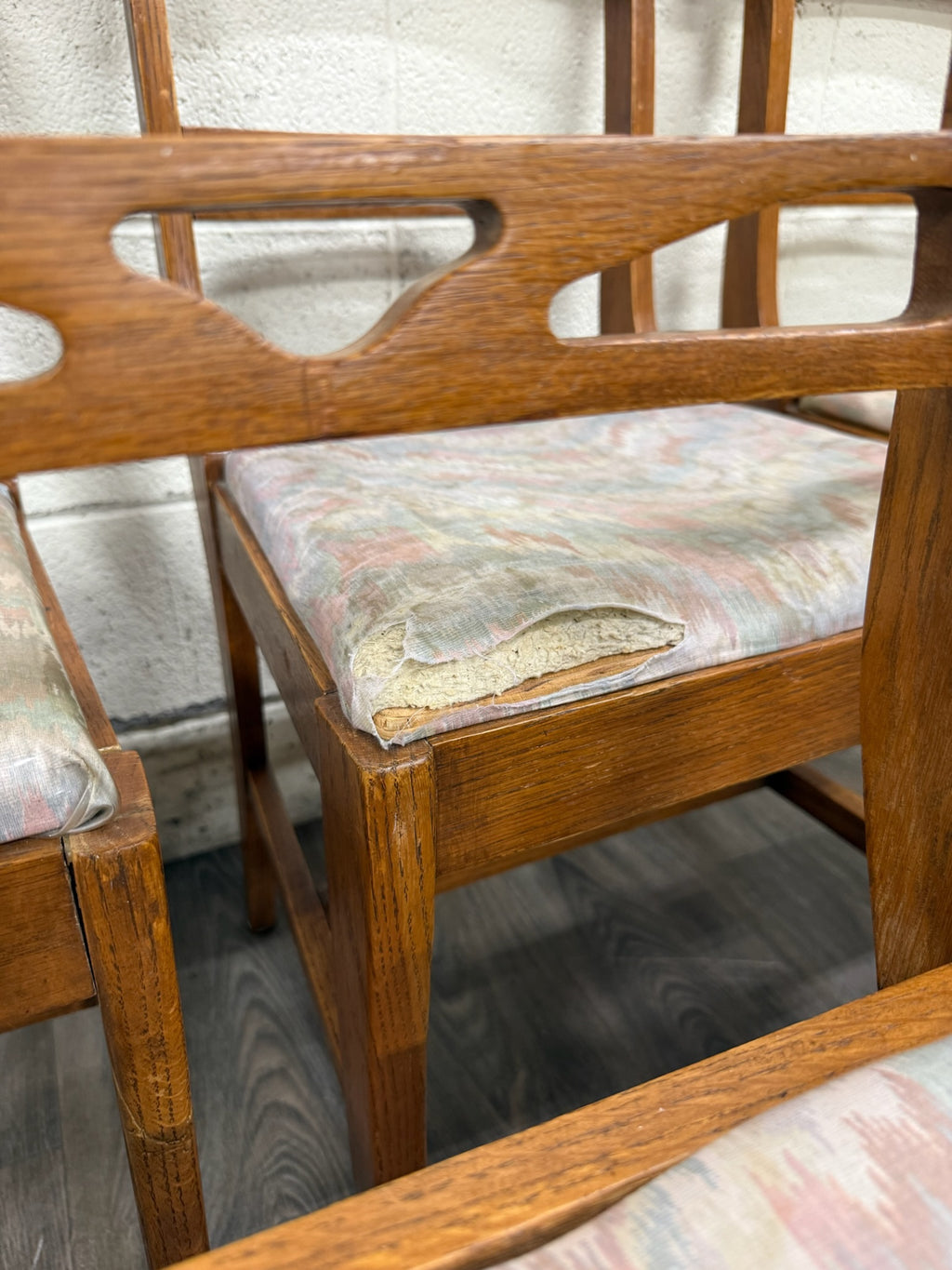Antique American Quarter Sawn Oak Dining Chairs - Set of 5