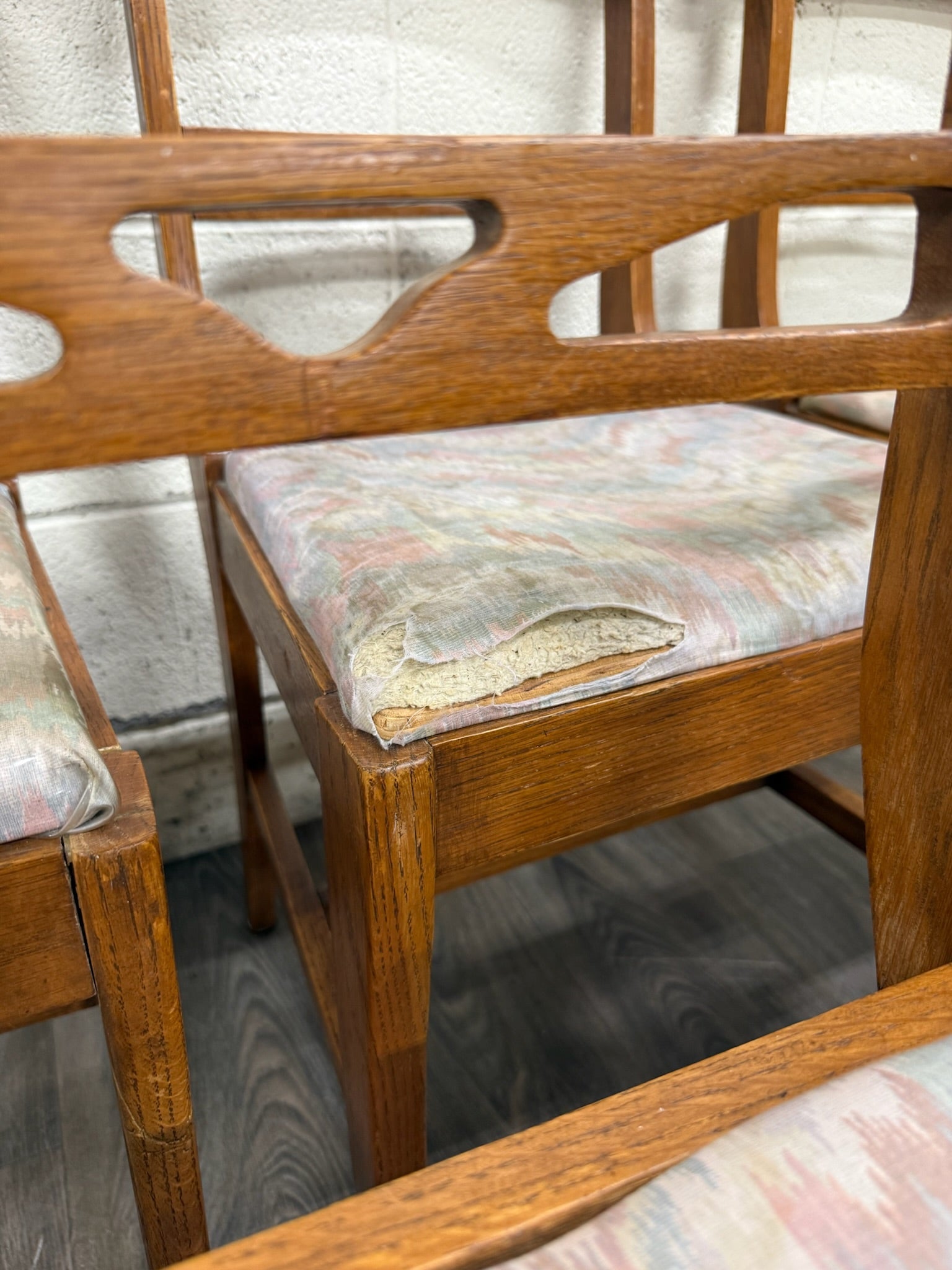 Antique American Quarter Sawn Oak Dining Chairs - Set of 5