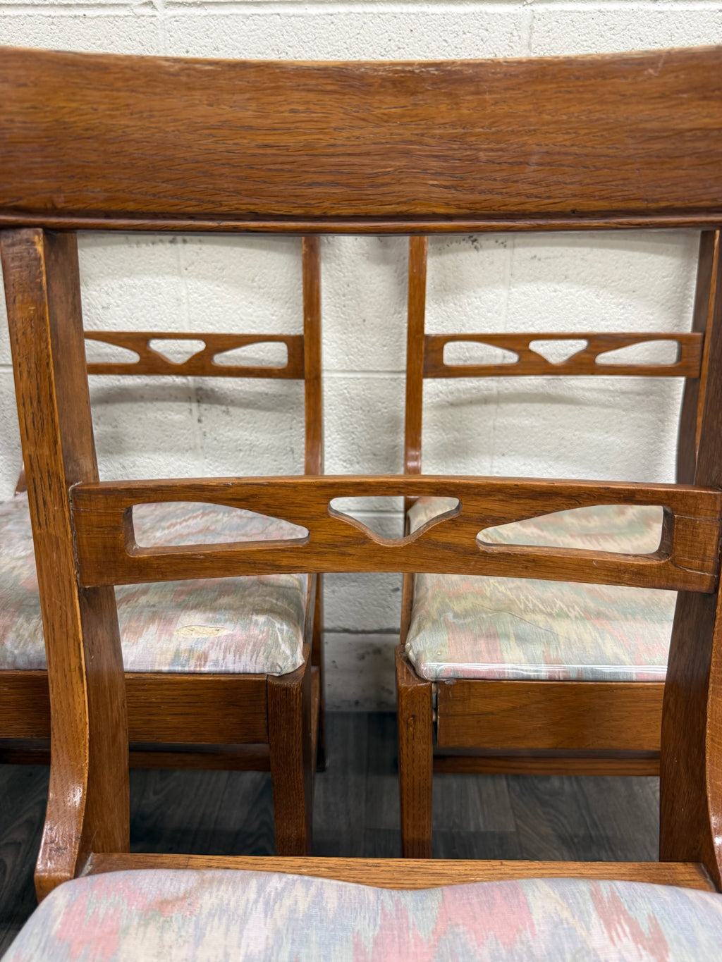 Antique American Quarter Sawn Oak Dining Chairs - Set of 5