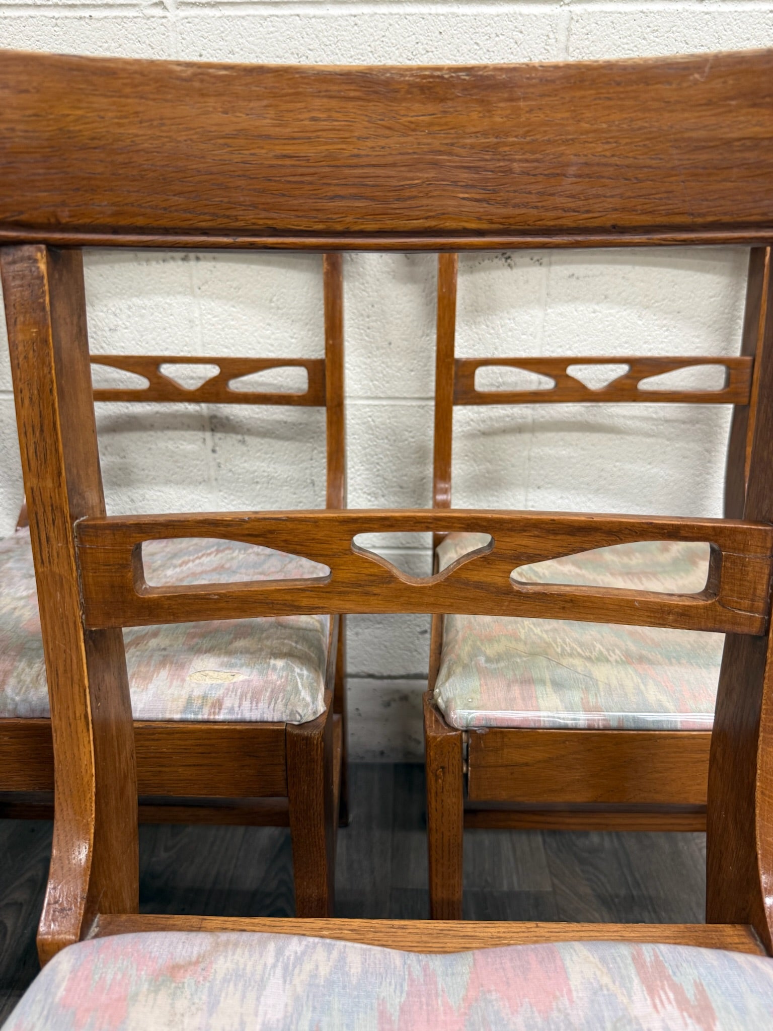 Antique American Quarter Sawn Oak Dining Chairs - Set of 5
