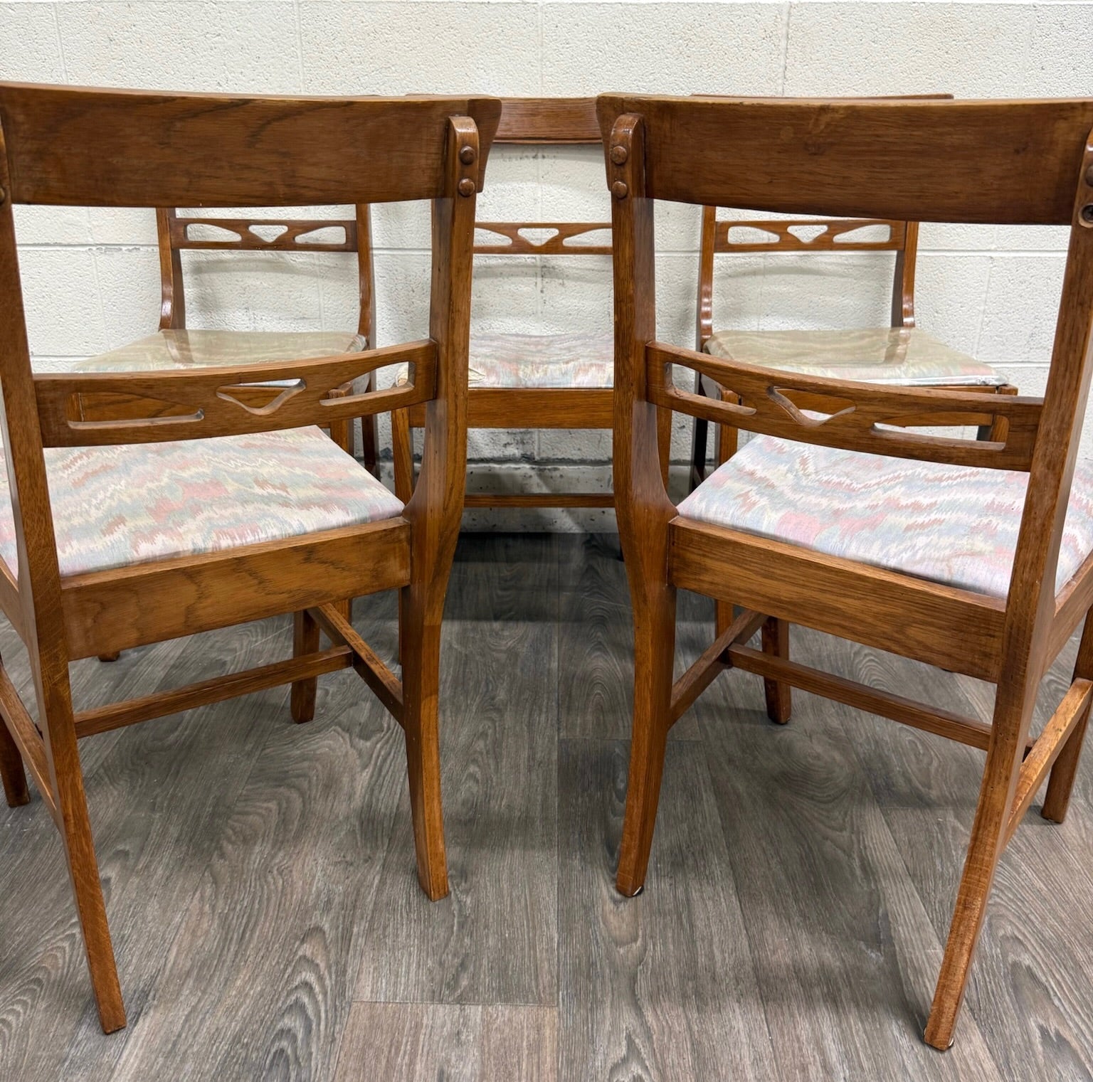 Antique American Quarter Sawn Oak Dining Chairs - Set of 5