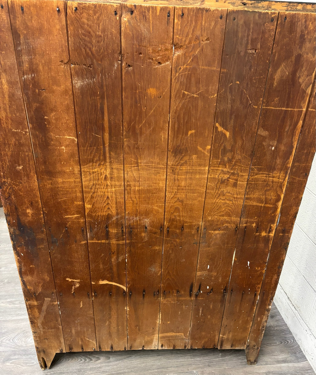 Antique Rustic Early American Punched Tin Pie Safe Jelly Cupboard Pantry