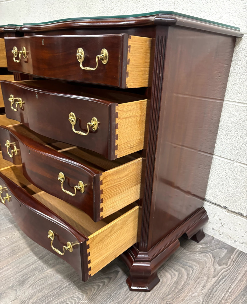 Vintage Councill Furniture Chippendale Solid Mahogany Nightstands Bedside Tables