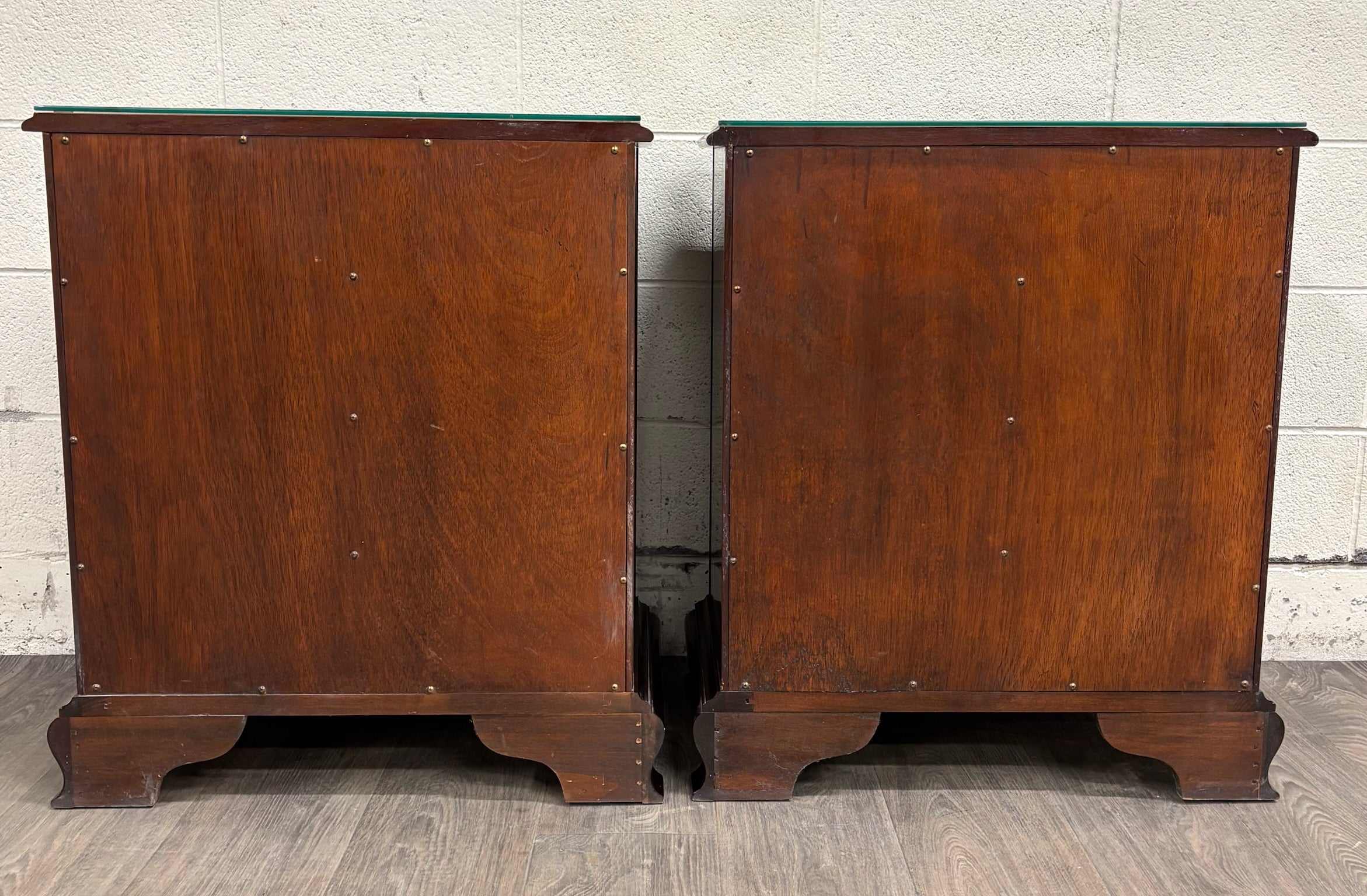 Vintage Councill Furniture Chippendale Solid Mahogany Nightstands Bedside Tables