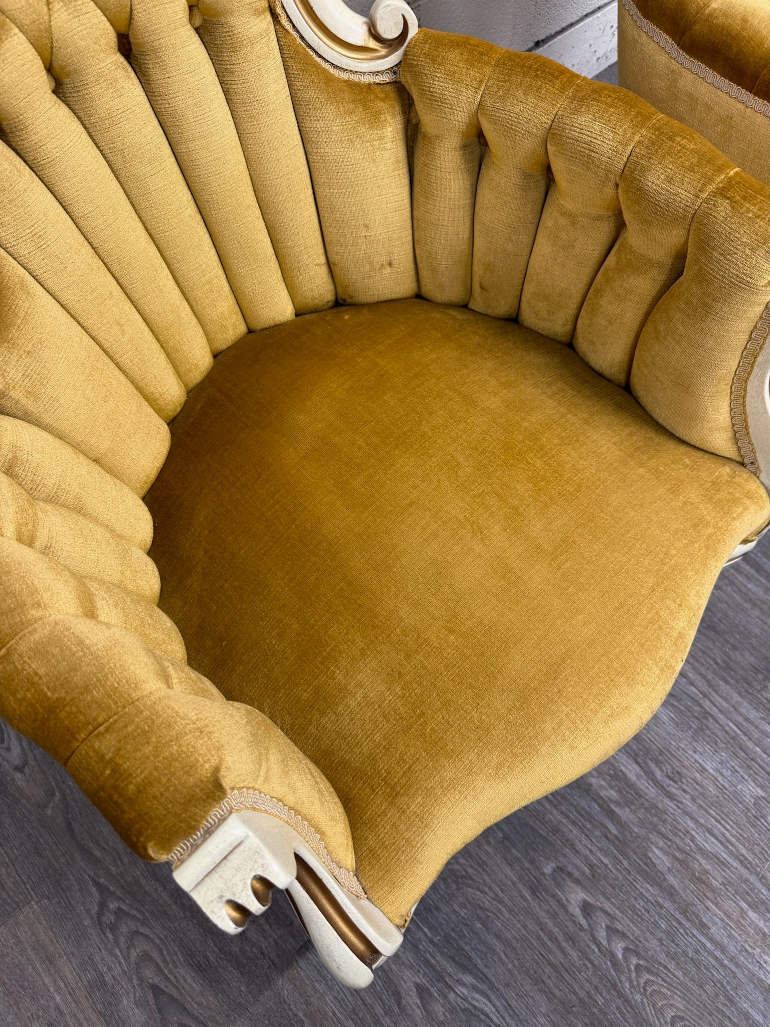 Vintage Pelham Shell & Leckie Hollywood Regency Bergere Lounge Chairs - Pair