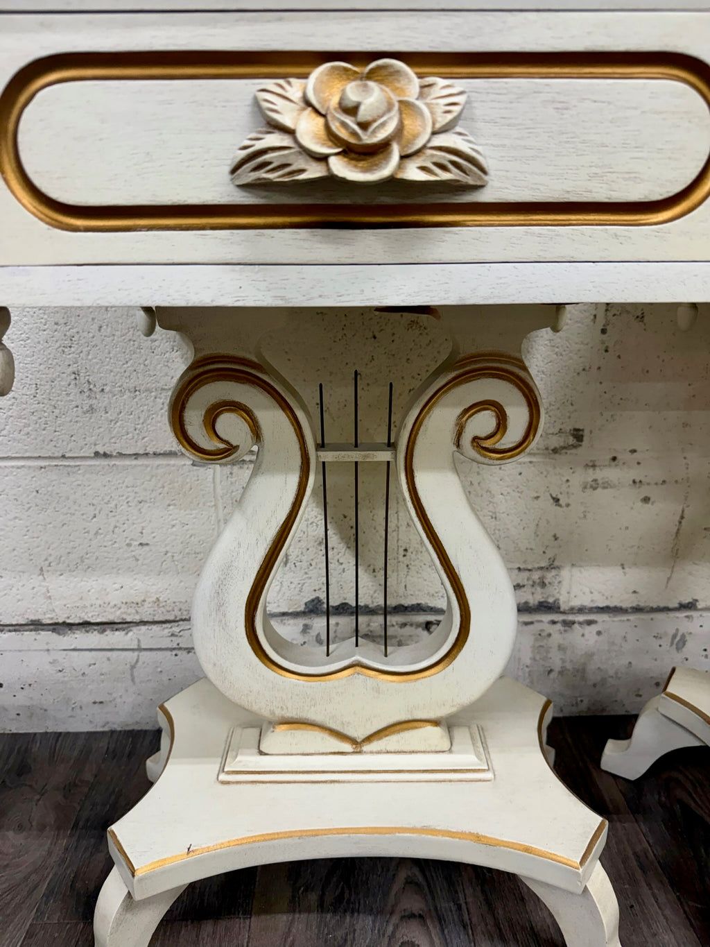 Vintage Hollywood Regency Marble Top Nightstands - Pair