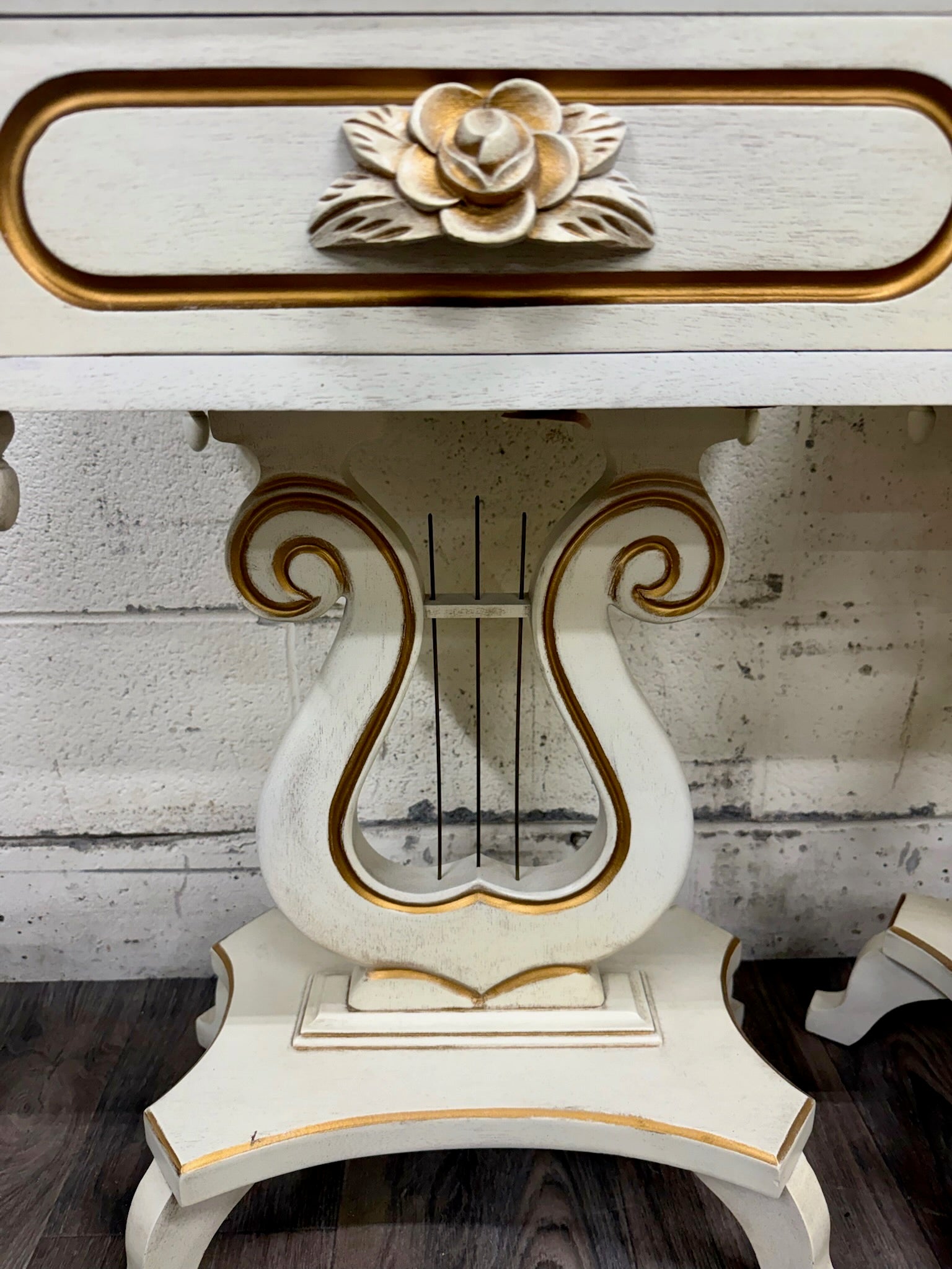 Vintage Hollywood Regency Marble Top Nightstands - Pair
