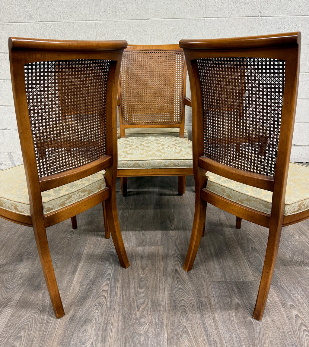 Vintage Ranck Furniture Solid Cherry Caned Back Dining Chairs - Set of 6
