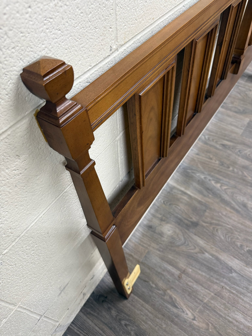 Vintage King Size Traditional Federal Style Raised Recessed Panel Headboard