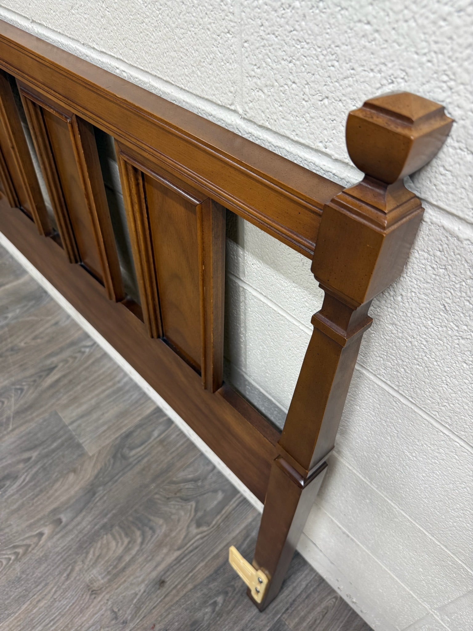 Vintage King Size Traditional Federal Style Raised Recessed Panel Headboard