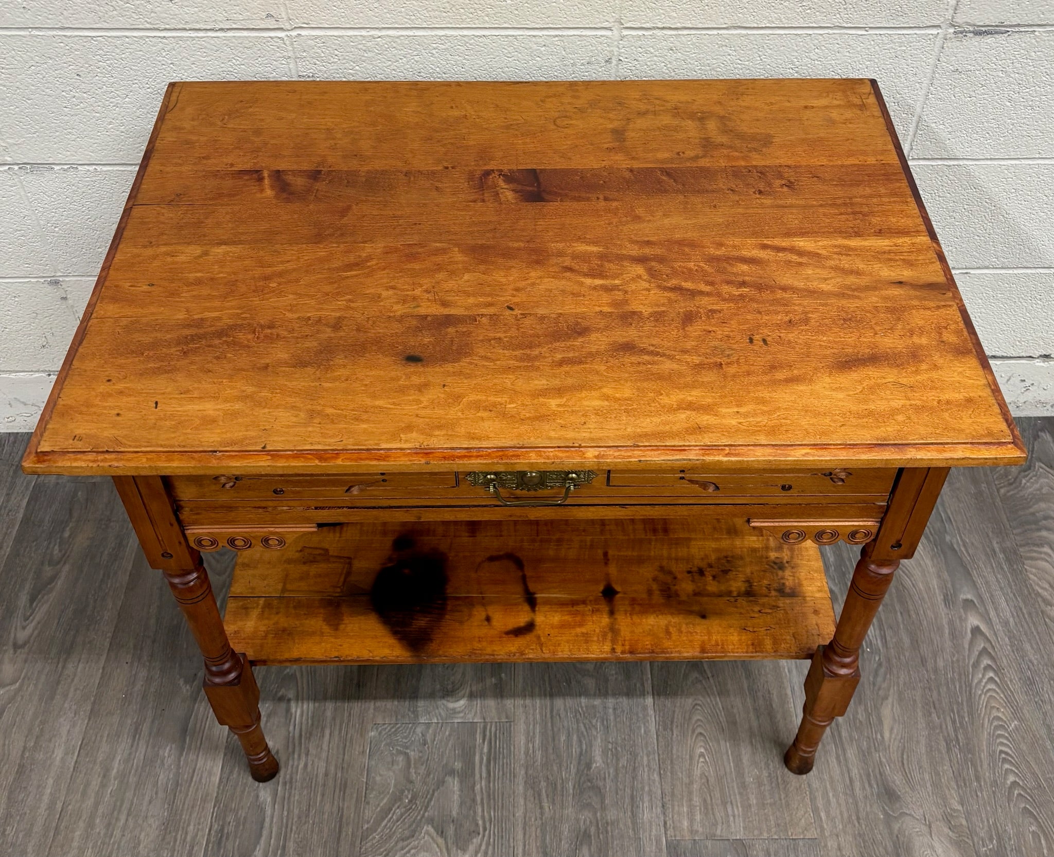 Antique Victorian Eastlake Aesthetic Movement Walnut Library Table Console