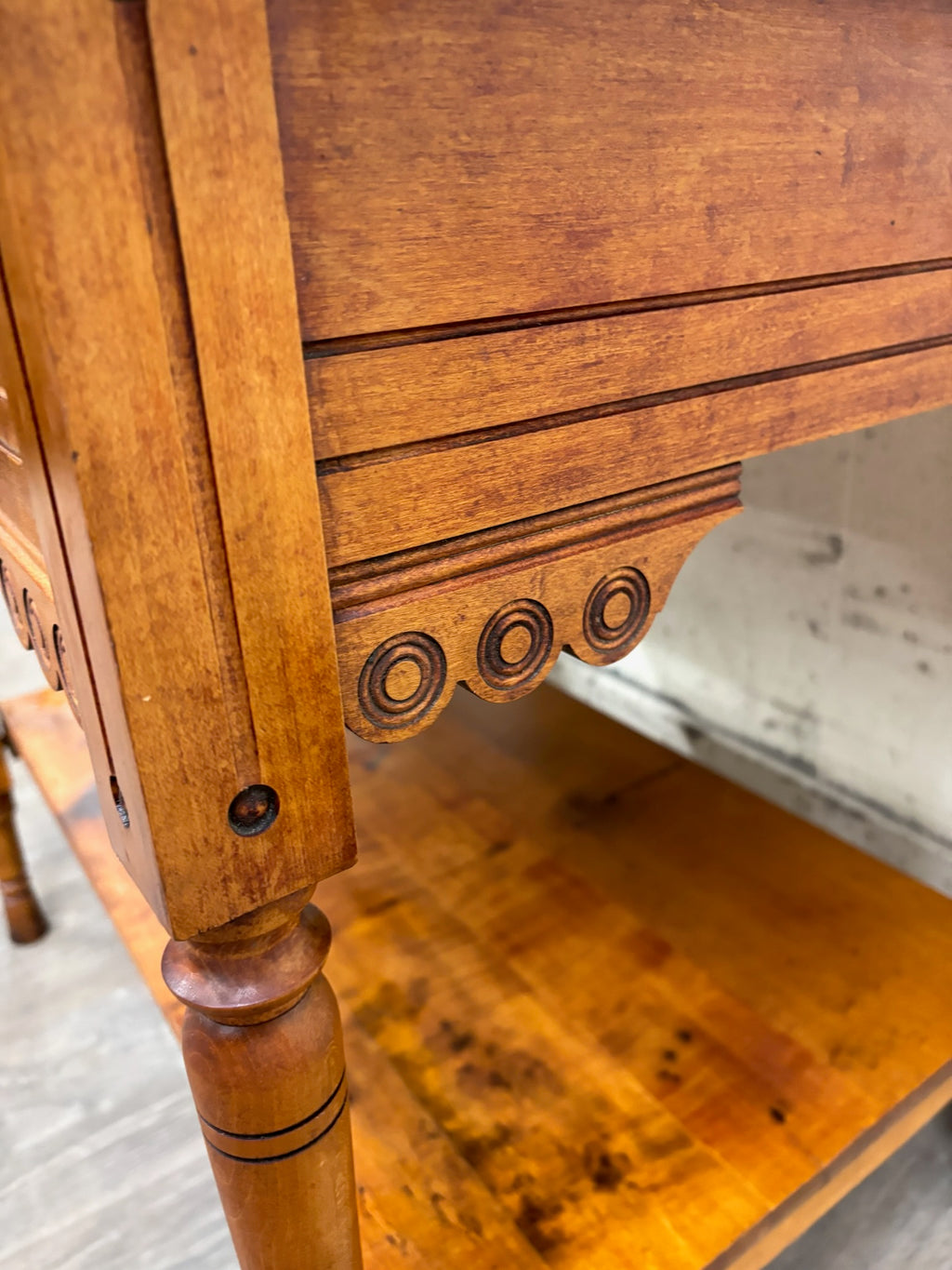 Antique Victorian Eastlake Aesthetic Movement Walnut Library Table Console