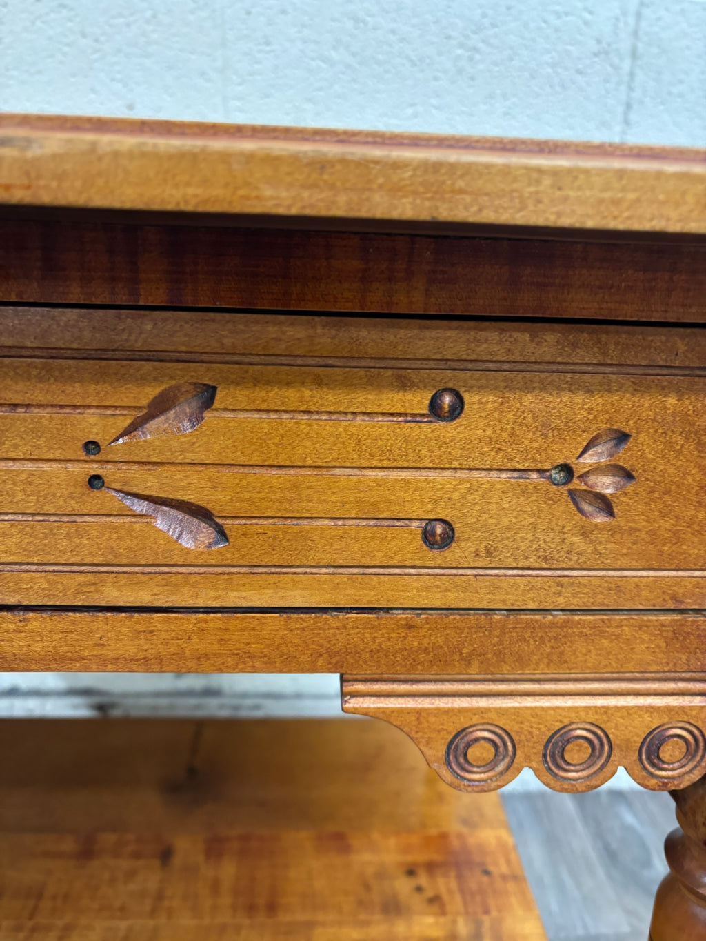 Antique Victorian Eastlake Aesthetic Movement Walnut Library Table Console