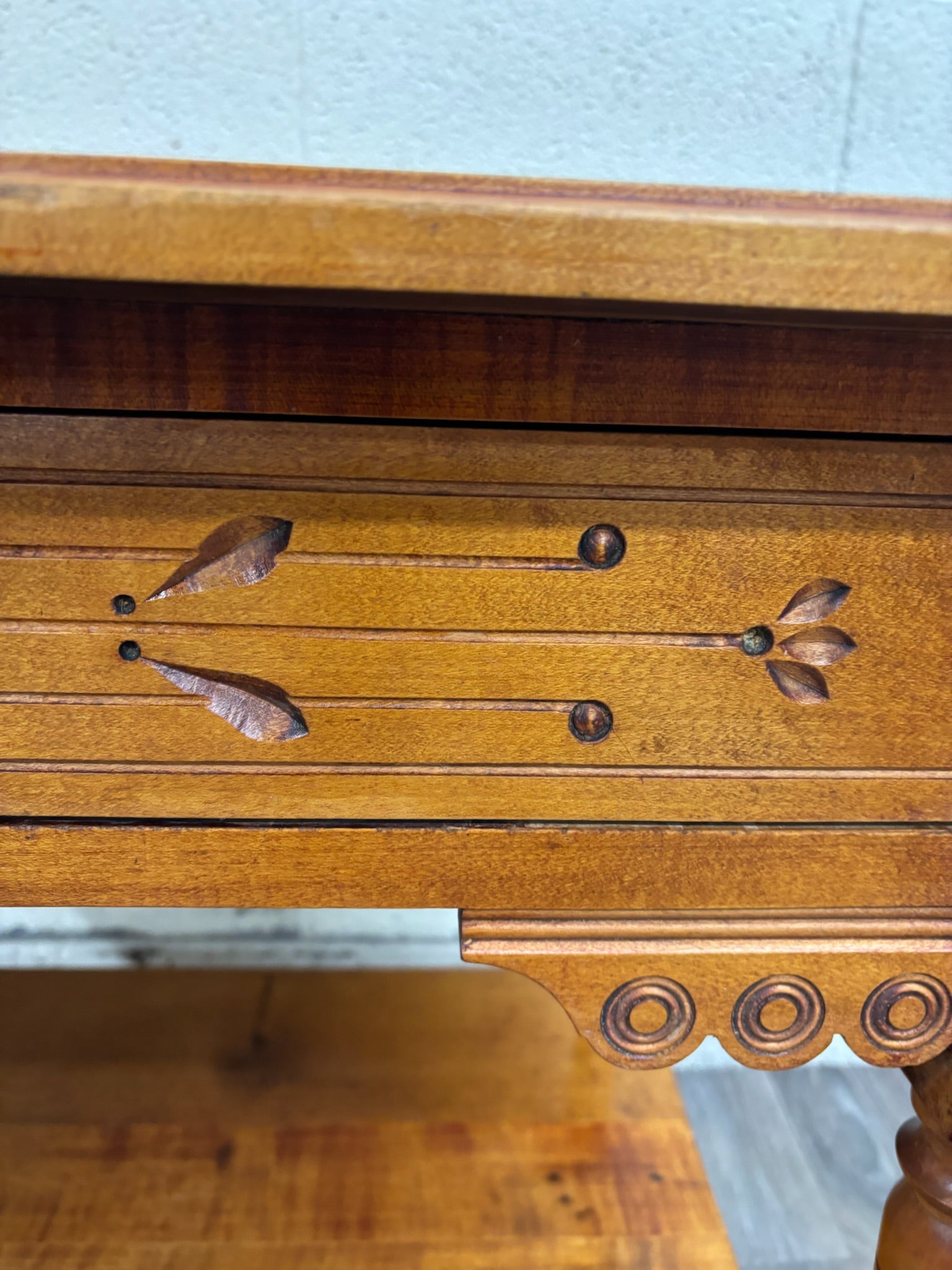 Antique Victorian Eastlake Aesthetic Movement Walnut Library Table Console