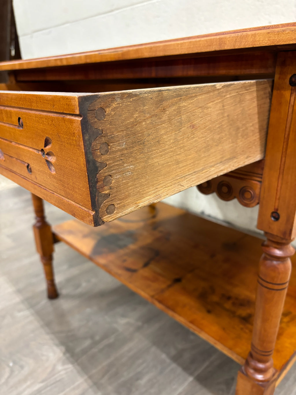 Antique Victorian Eastlake Aesthetic Movement Walnut Library Table Console